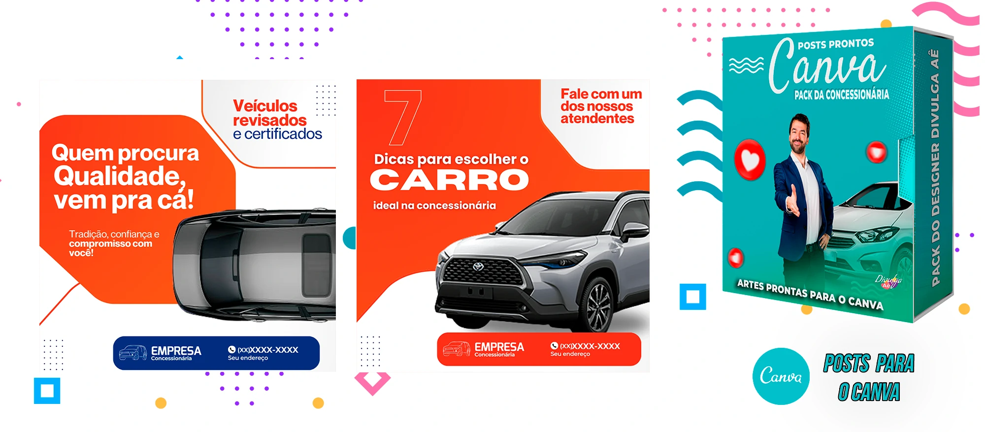 Pack de Posts Prontos para o Canva - Concessionária + Legendas - Venda de Carros e Motos - Imagem 30