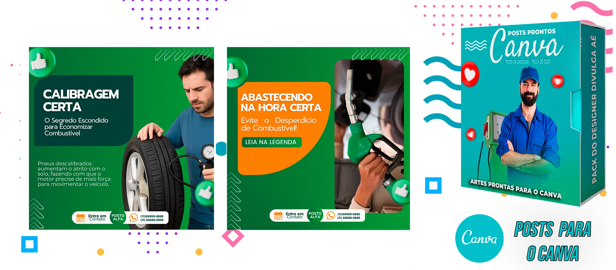 Mega Pack de Posts Prontos - Posto de Combustível - Troca de óleo + Legendas para o Canva - Imagem 8