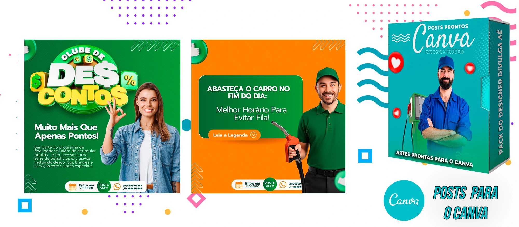 Mega Pack de Posts Prontos - Posto de Combustível - Troca de óleo + Legendas para o Canva - Imagem 4