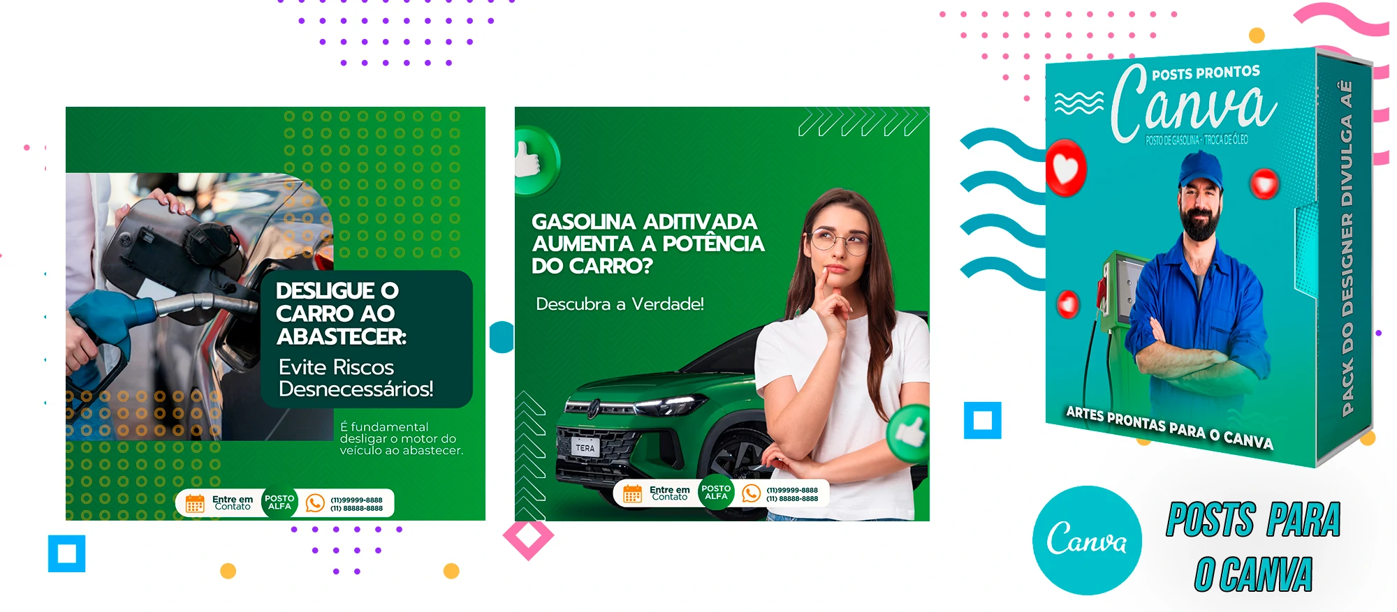 Mega Pack de Posts Prontos - Posto de Combustível - Troca de óleo + Legendas para o Canva - Imagem 7
