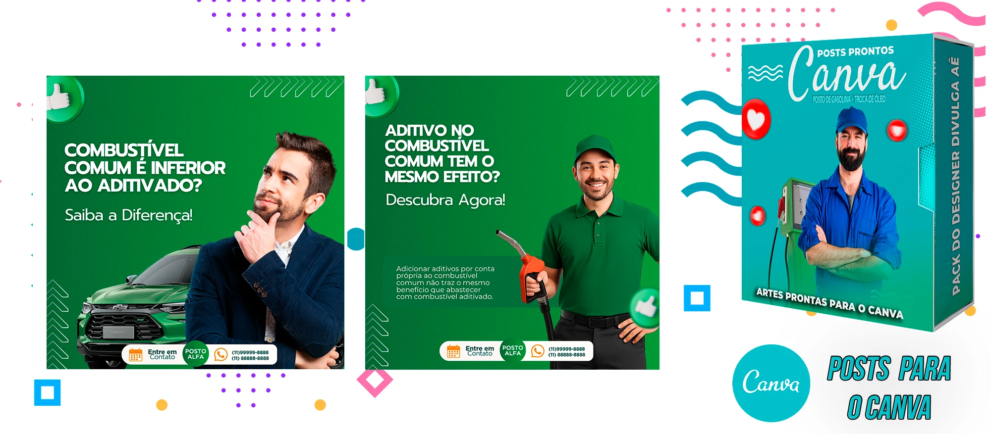Mega Pack de Posts Prontos - Posto de Combustível - Troca de óleo + Legendas para o Canva - Imagem 14