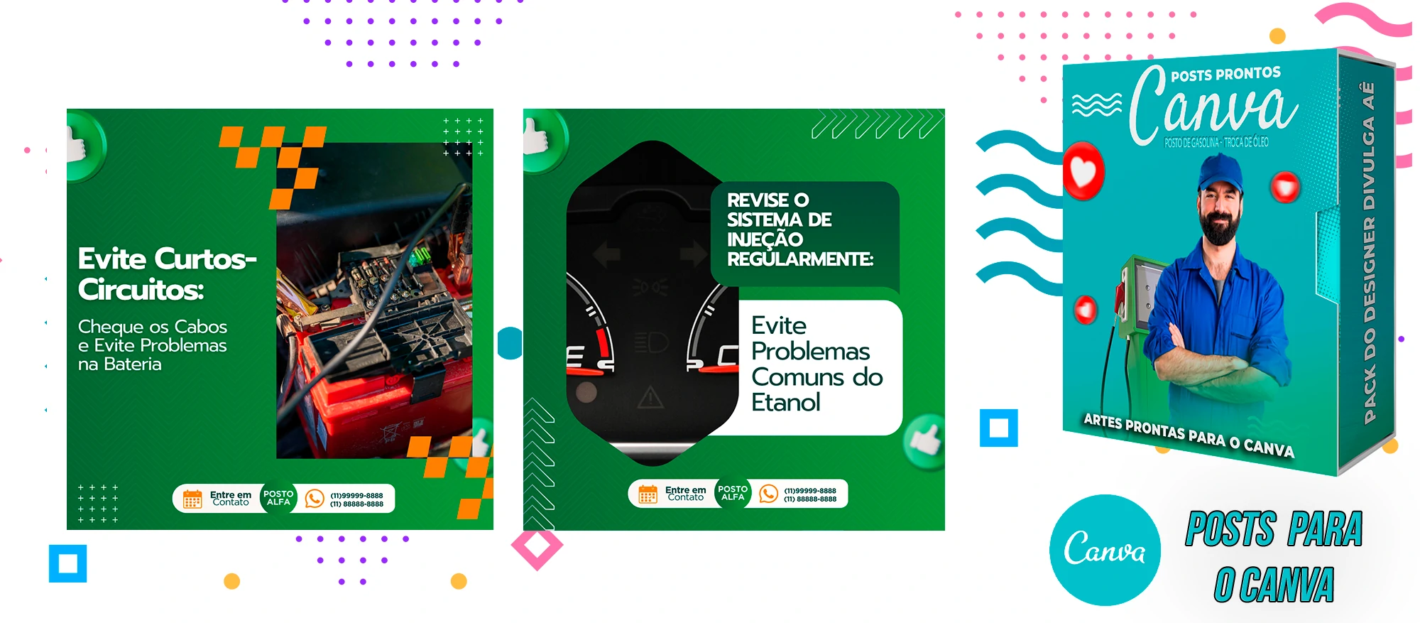 Mega Pack de Posts Prontos - Posto de Combustível - Troca de óleo + Legendas para o Canva - Imagem 13