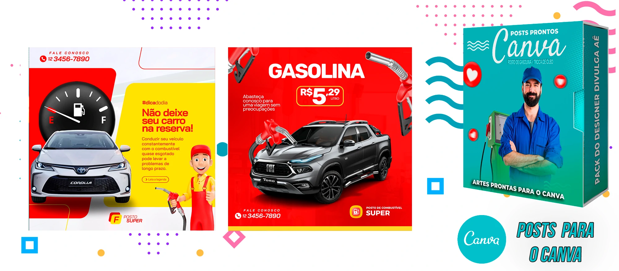 Mega Pack de Posts Prontos - Posto de Combustível - Troca de óleo + Legendas para o Canva - Imagem 6