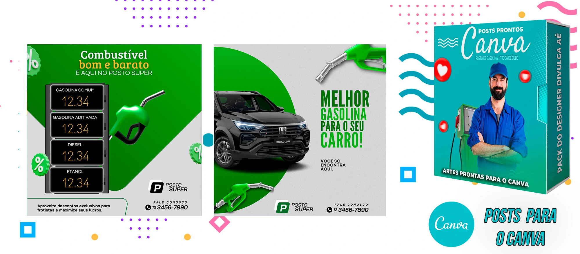 Mega Pack de Posts Prontos - Posto de Combustível - Troca de óleo + Legendas para o Canva - Imagem 12