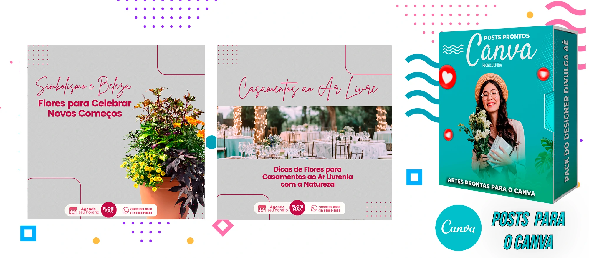 Pack De Posts Prontos para o Canva - Floricultura com Legendas - Imagem 9