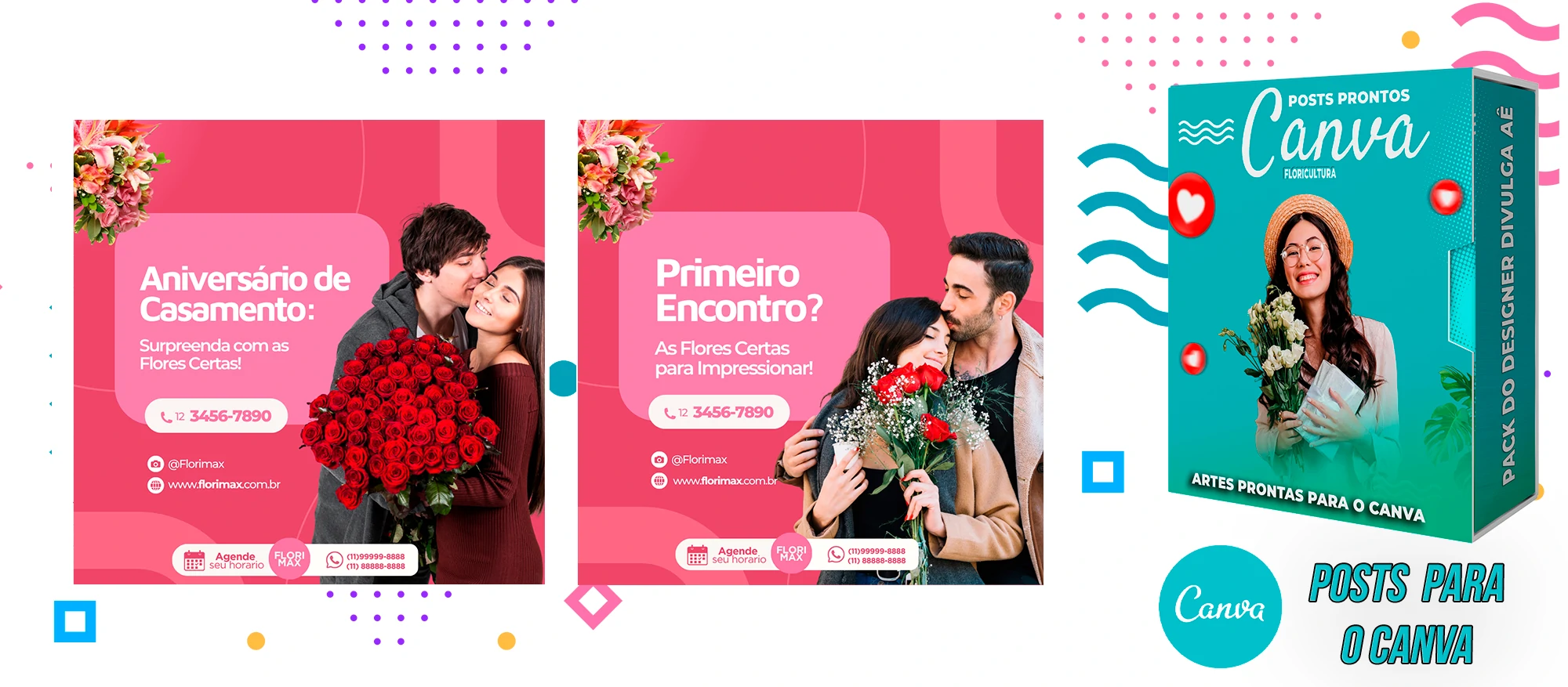 Pack De Posts Prontos para o Canva - Floricultura com Legendas - Imagem 5