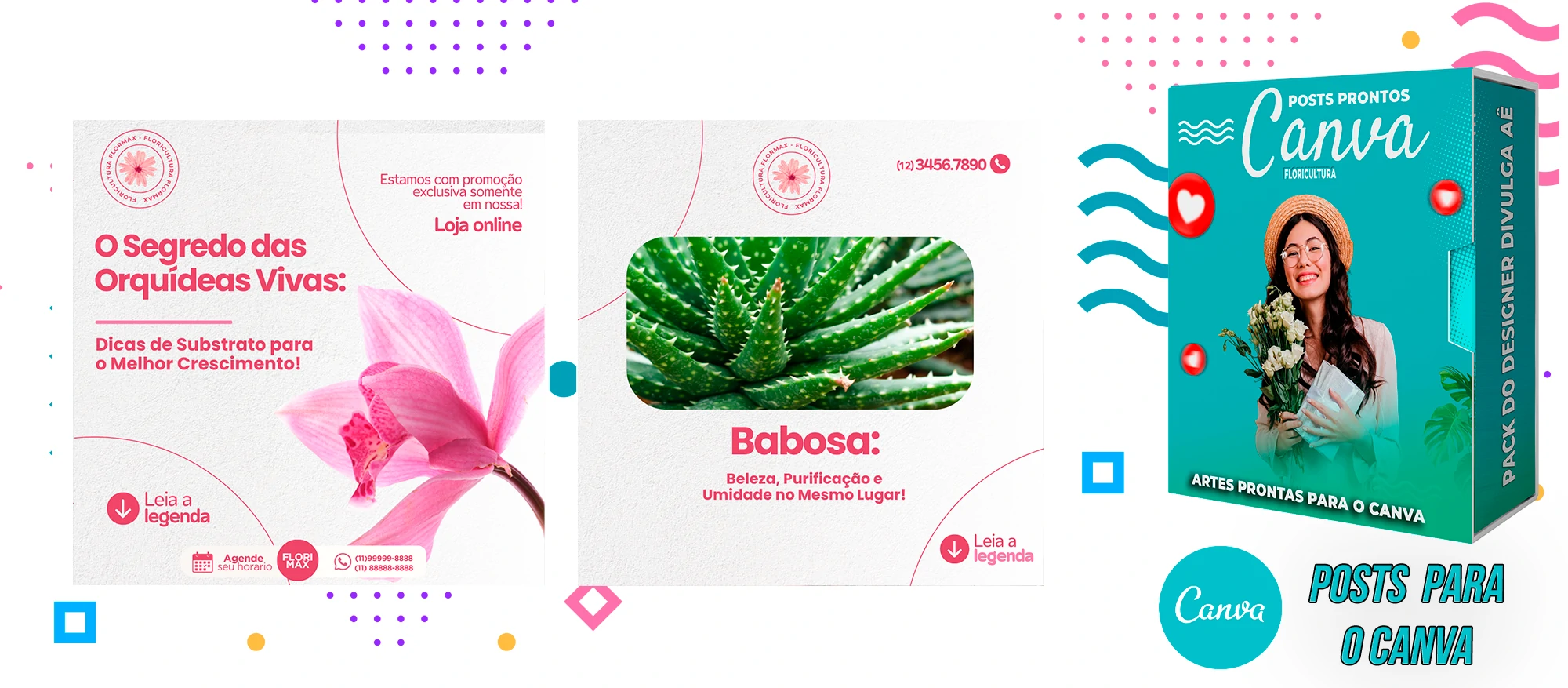 Pack De Posts Prontos para o Canva - Floricultura com Legendas - Imagem 8