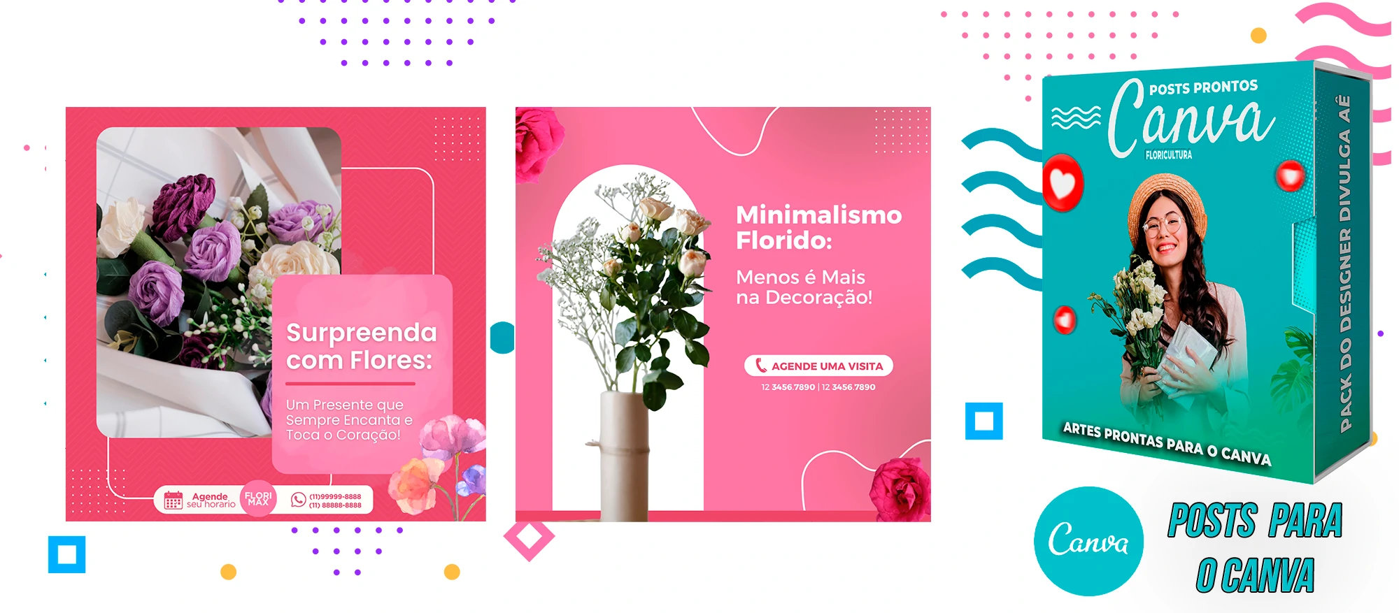 Pack De Posts Prontos para o Canva - Floricultura com Legendas - Imagem 7