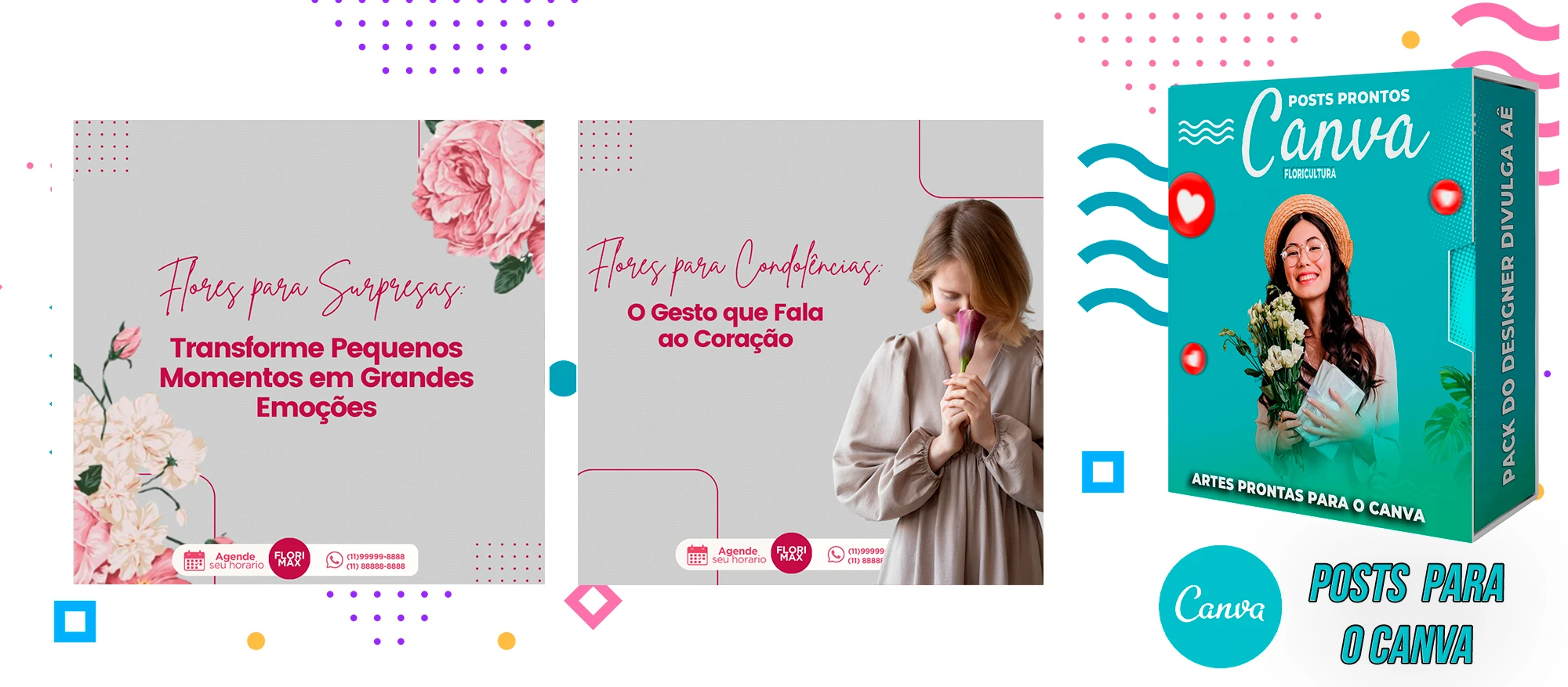 Pack De Posts Prontos para o Canva - Floricultura com Legendas - Imagem 11