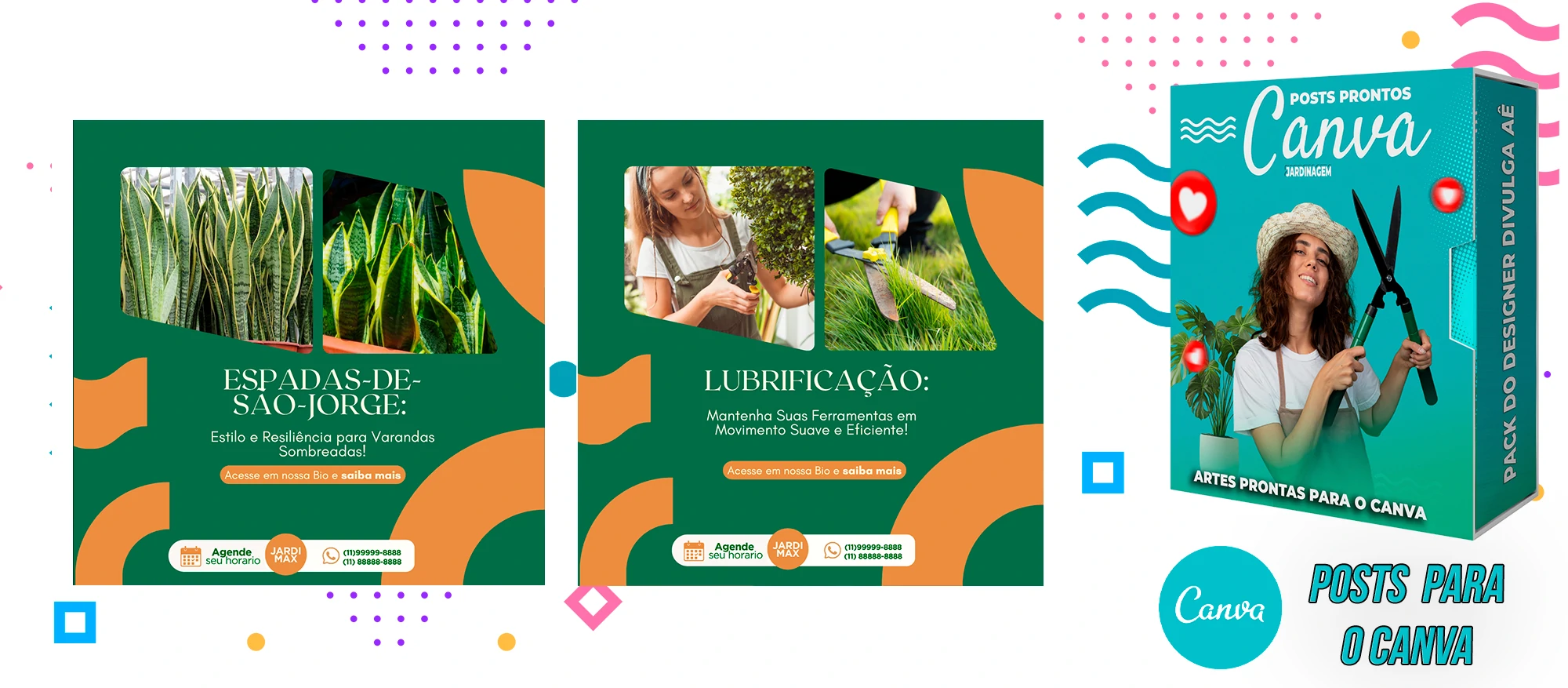 Pack De Posts Prontos para o Canva - Empresas de Jardinagem com Legendas - Imagem 8