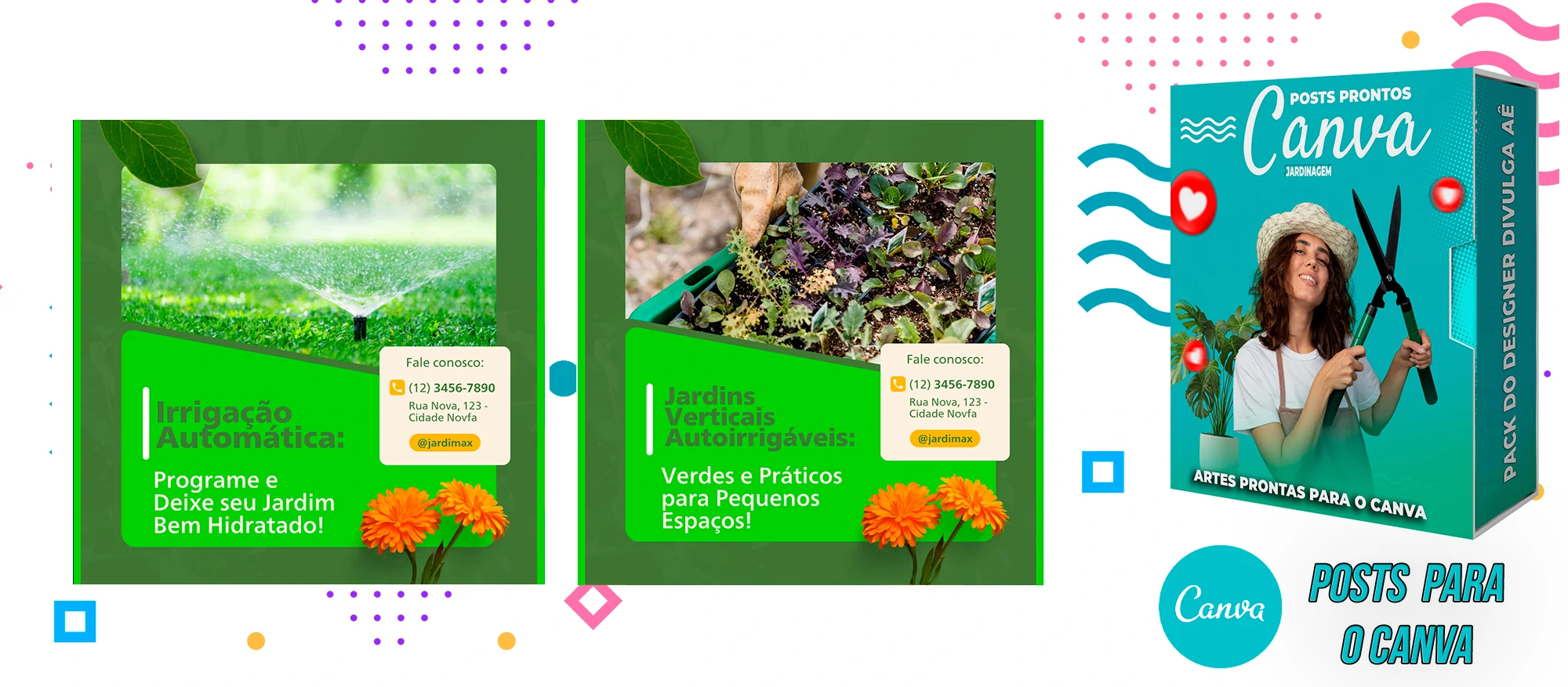Pack De Posts Prontos para o Canva - Empresas de Jardinagem com Legendas - Imagem 10