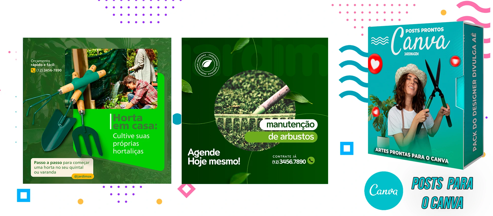 Pack De Posts Prontos para o Canva - Empresas de Jardinagem com Legendas - Imagem 13