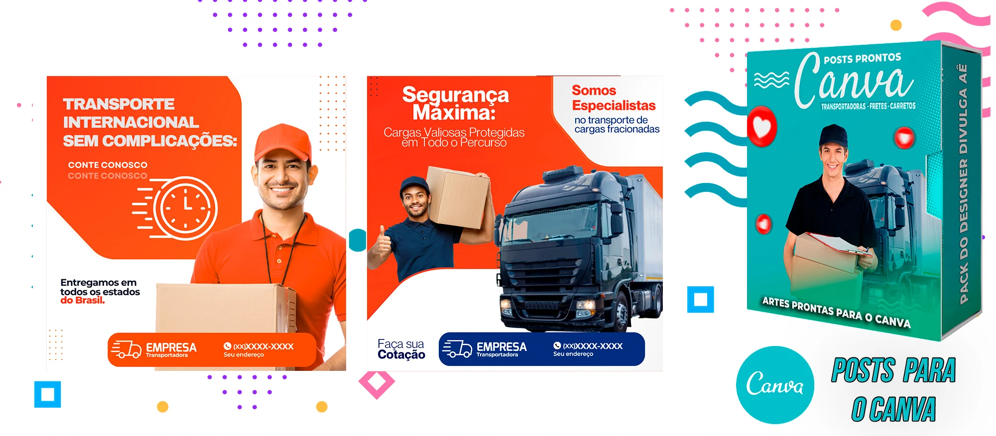 Pack de Posts Prontos - Transportadoras - Fretes - Carreto no Canva + Legendas - Imagem 13