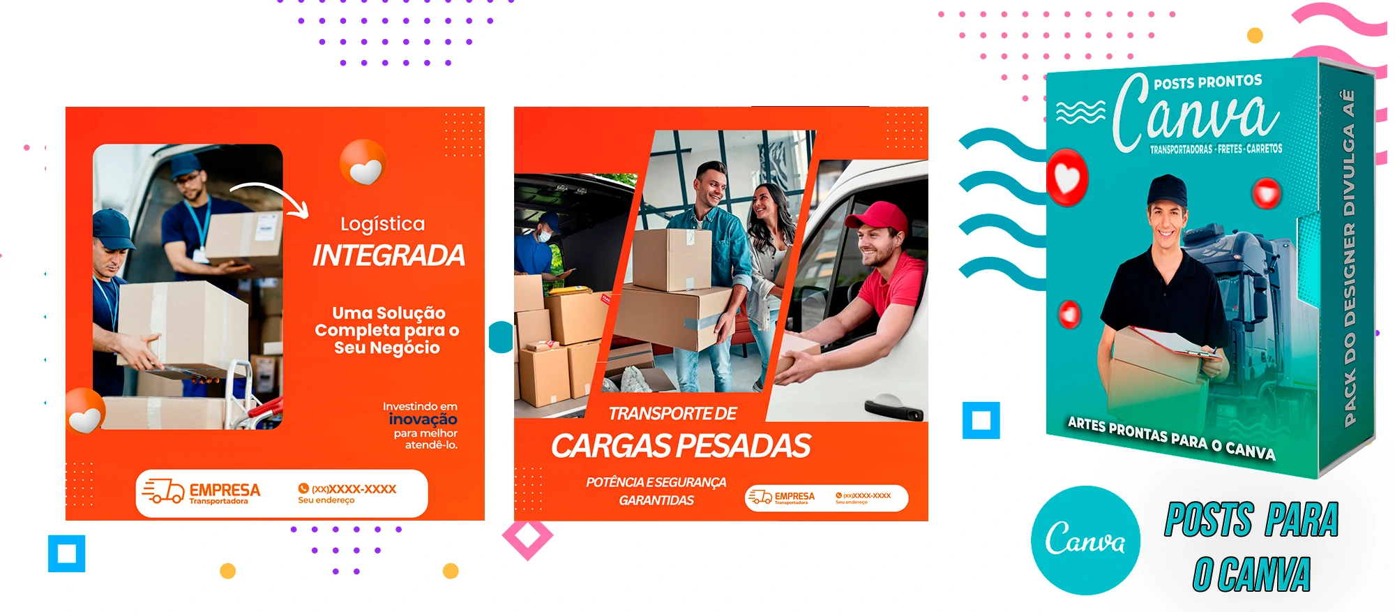 Pack de Posts Prontos - Transportadoras - Fretes - Carreto no Canva + Legendas - Imagem 14