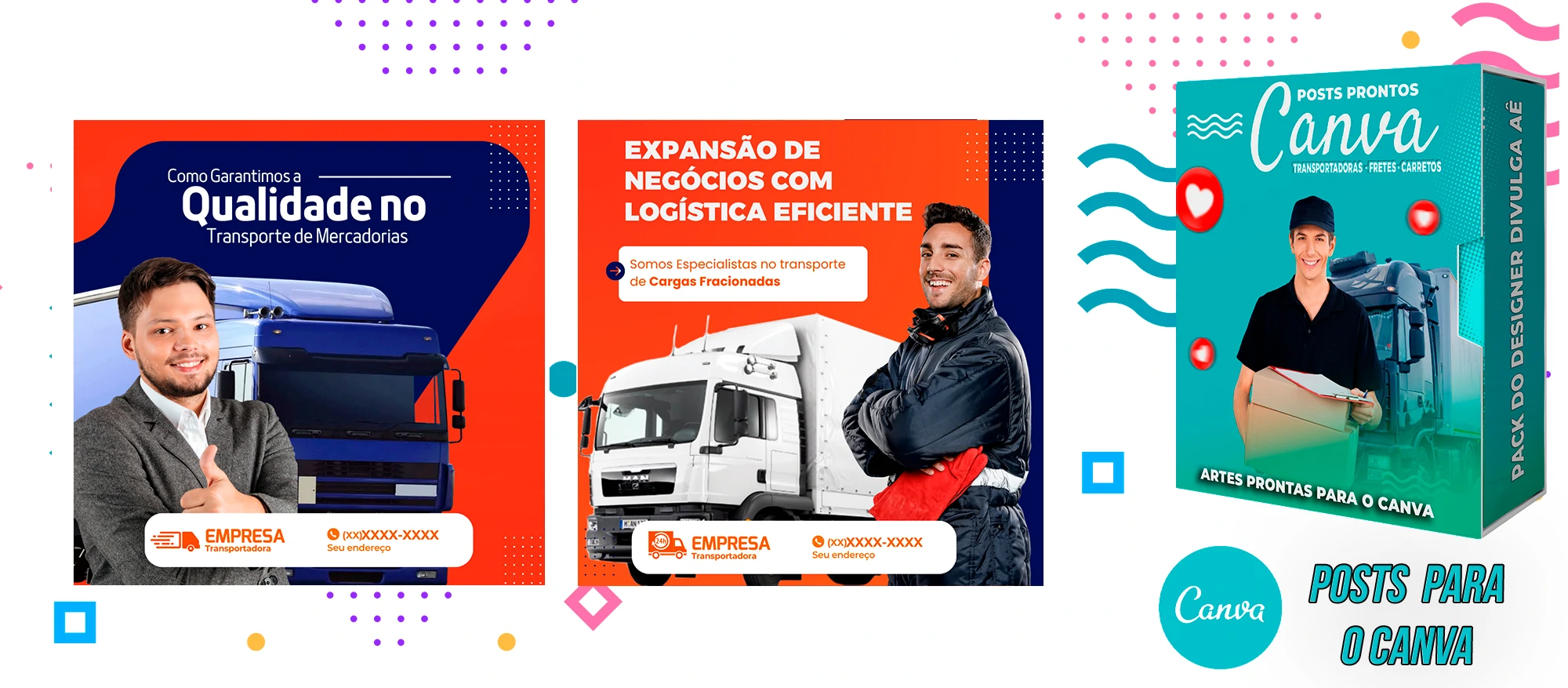 Pack de Posts Prontos - Transportadoras - Fretes - Carreto no Canva + Legendas - Imagem 12
