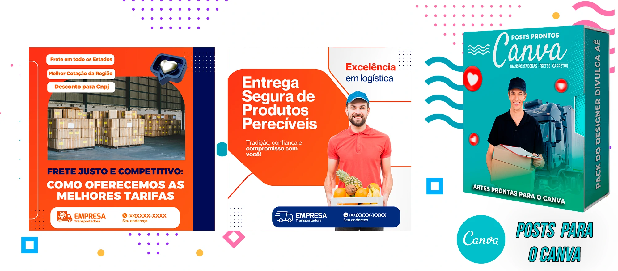 Pack de Posts Prontos - Transportadoras - Fretes - Carreto no Canva + Legendas - Imagem 7
