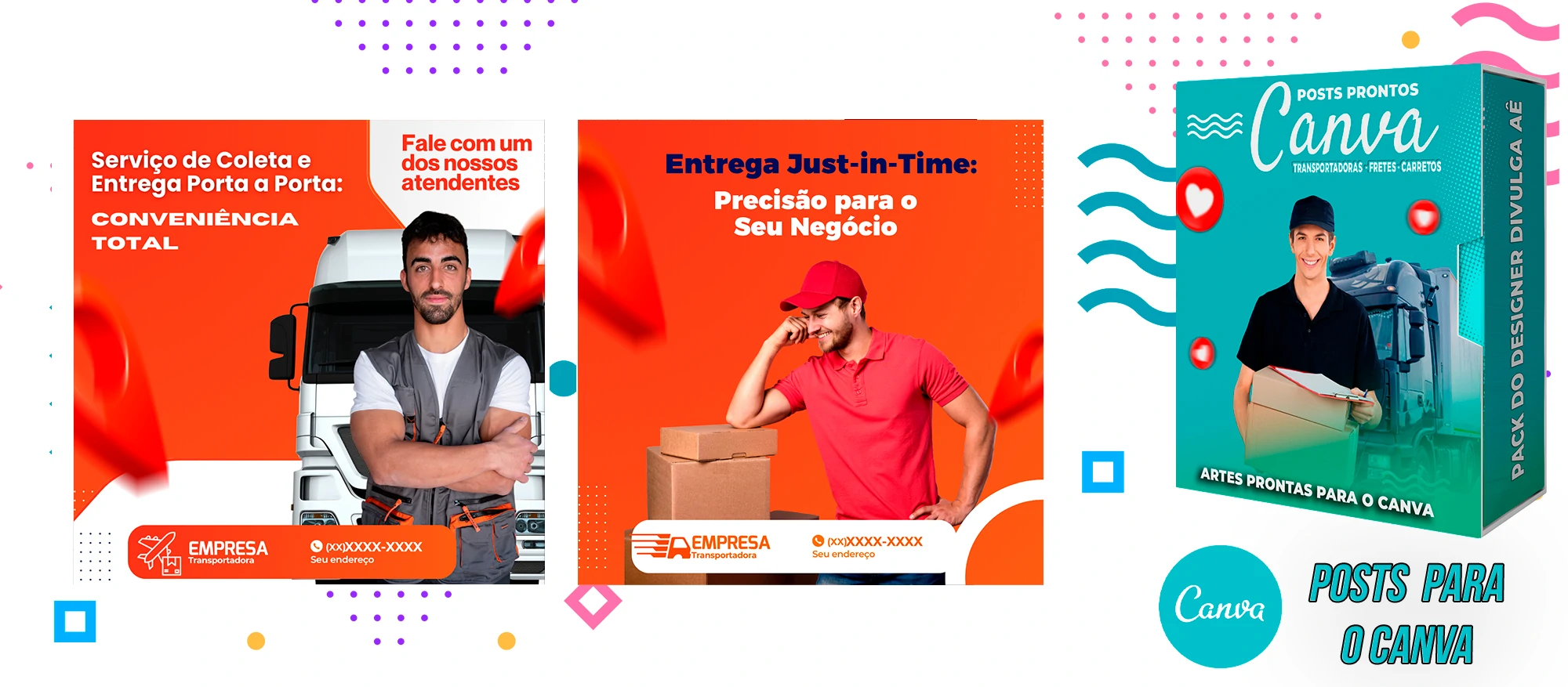 Pack de Posts Prontos - Transportadoras - Fretes - Carreto no Canva + Legendas - Imagem 15