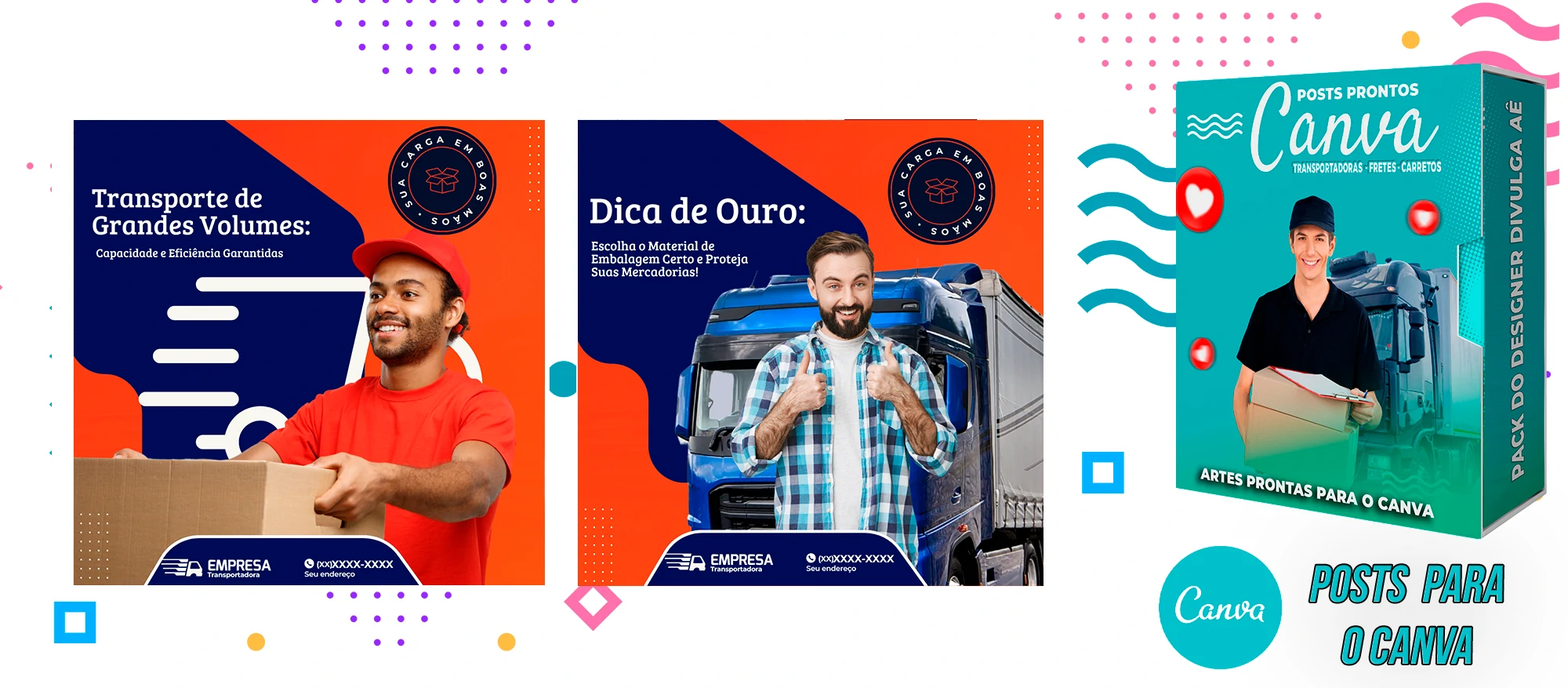 Pack de Posts Prontos - Transportadoras - Fretes - Carreto no Canva + Legendas - Imagem 19