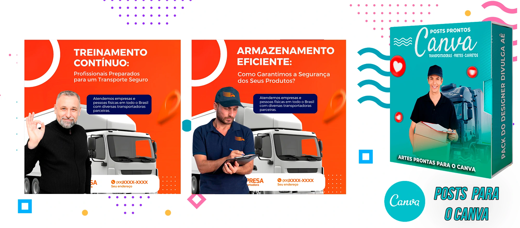 Pack de Posts Prontos - Transportadoras - Fretes - Carreto no Canva + Legendas - Imagem 20