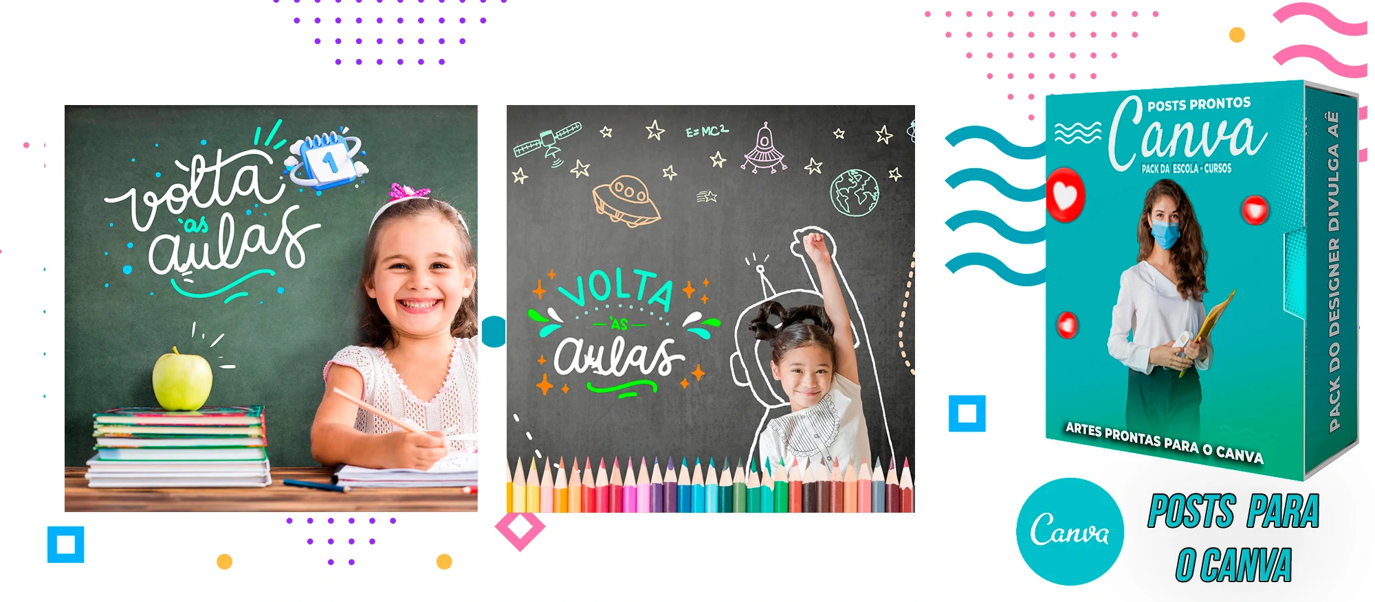 Pack de Posts Prontos para o Canva - Escolas - Escolas Particulares e Cursos + Legendas - Imagem 24