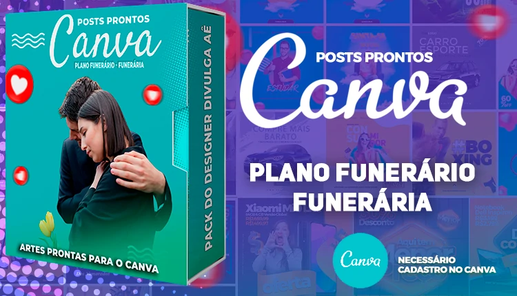 Kit de Posts Prontos para  Funerária com Legendas - Serviço Funerário - Plano Funerário no Canva