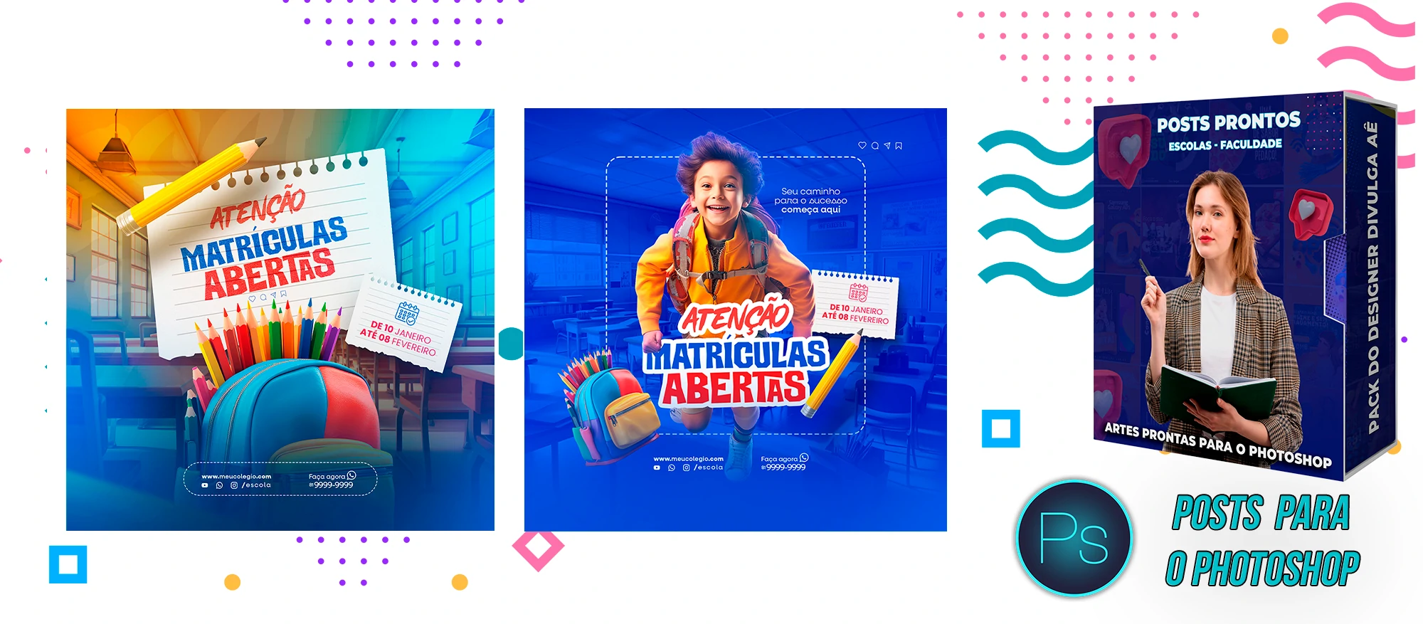 Pack de Posts Prontos - Escolas Particulares e Faculdades no Photoshop - Imagem 11