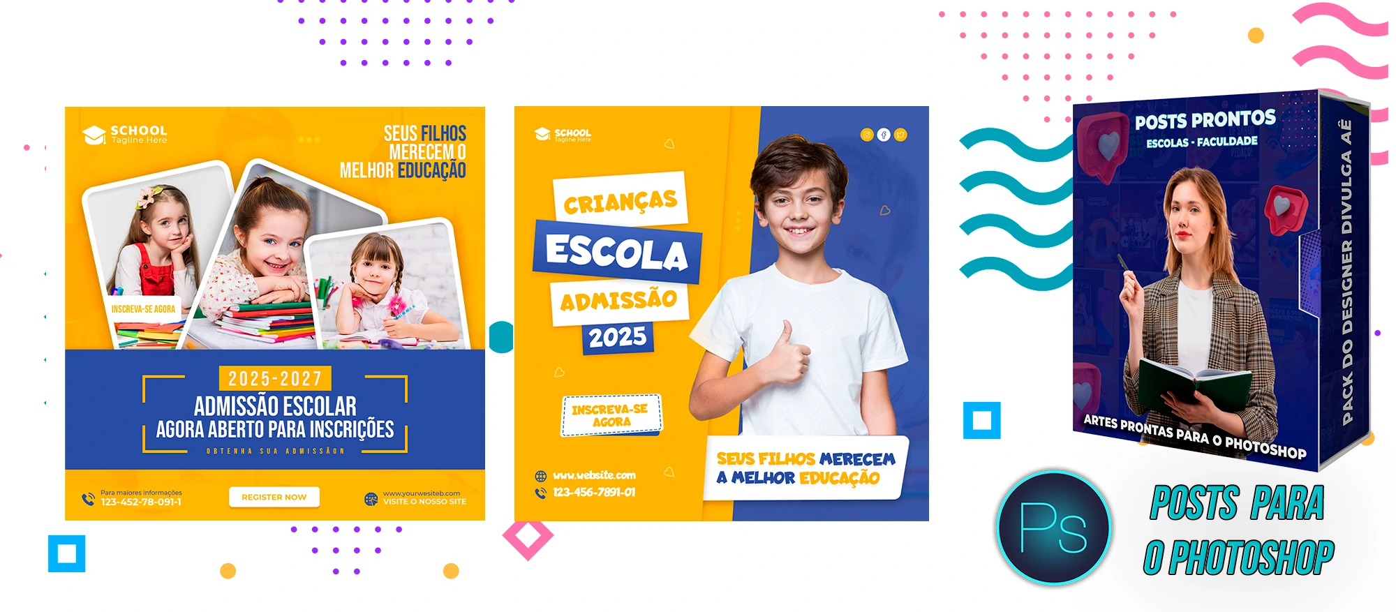 Pack de Posts Prontos - Escolas Particulares e Faculdades no Photoshop - Imagem 10