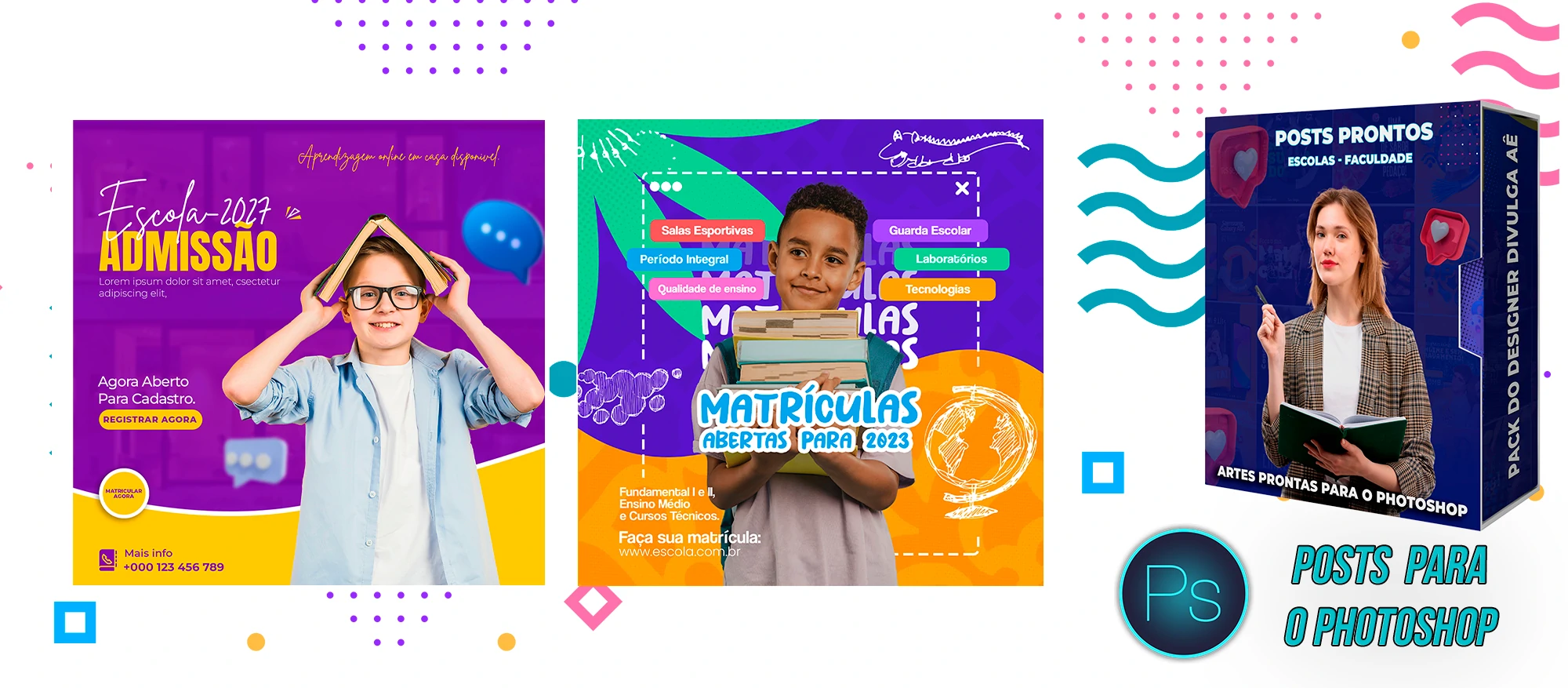 Pack de Posts Prontos - Escolas Particulares e Faculdades no Photoshop - Imagem 9