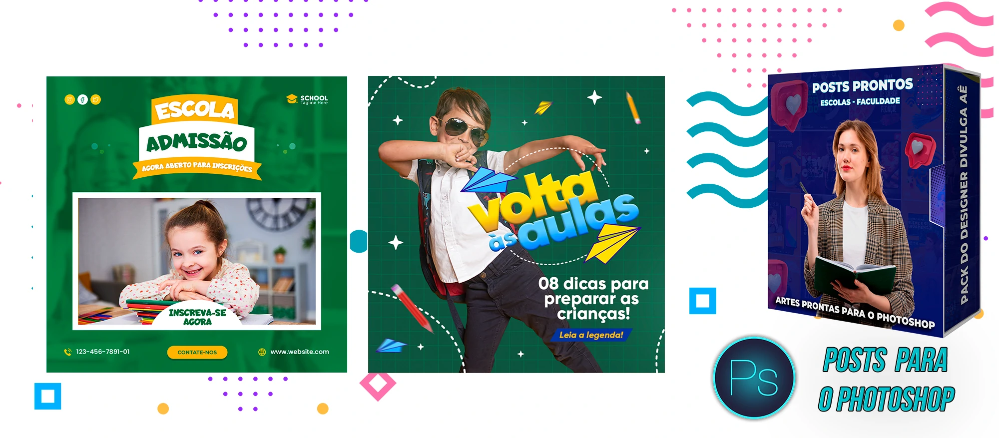Pack de Posts Prontos - Escolas Particulares e Faculdades no Photoshop - Imagem 8
