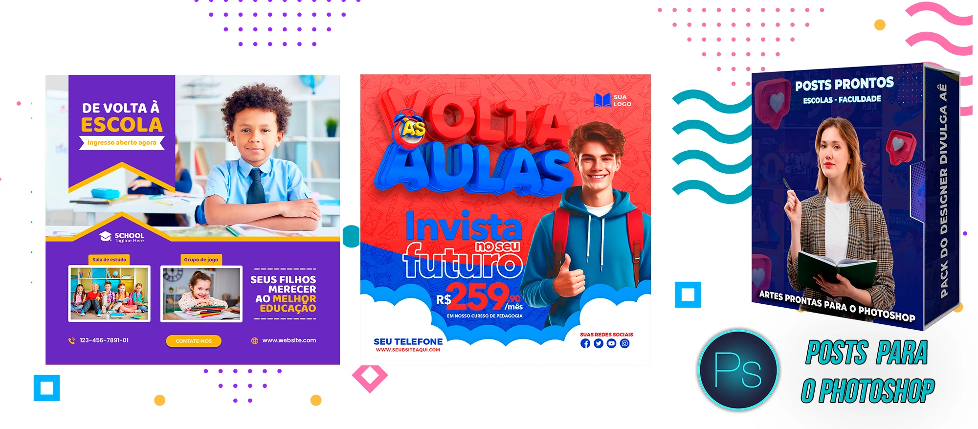 Pack de Posts Prontos - Escolas Particulares e Faculdades no Photoshop - Imagem 7