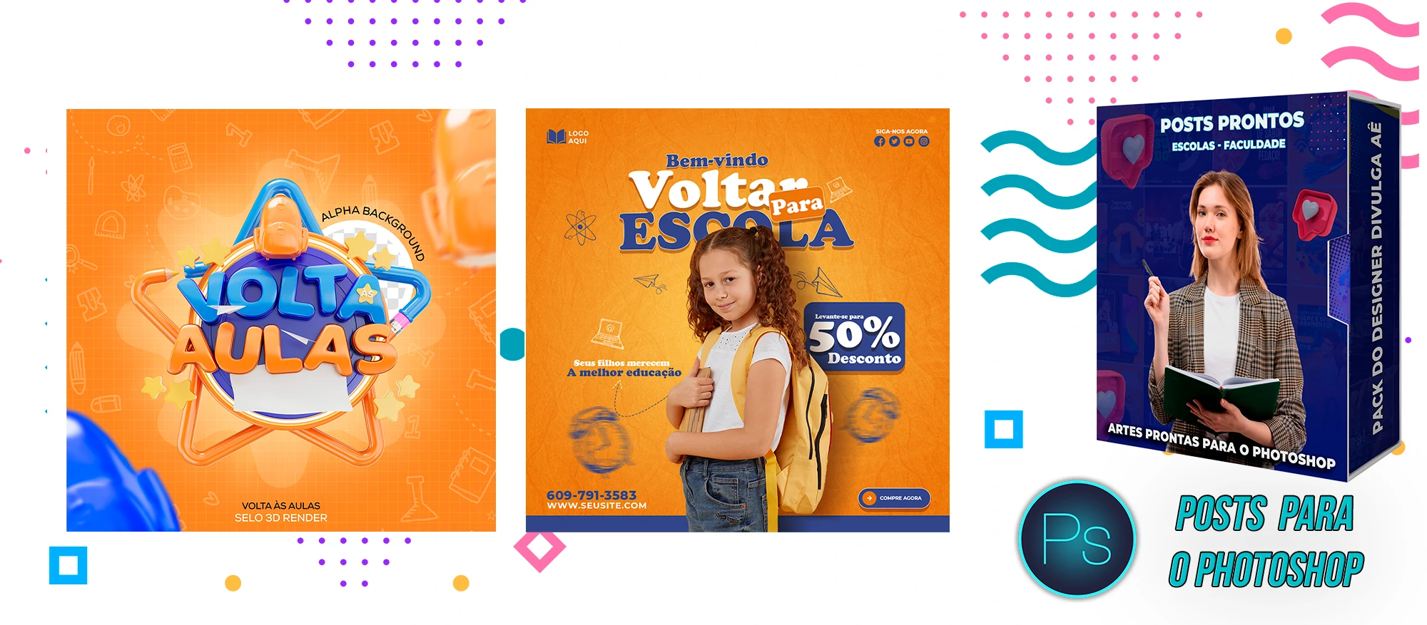 Pack de Posts Prontos - Escolas Particulares e Faculdades no Photoshop - Imagem 6