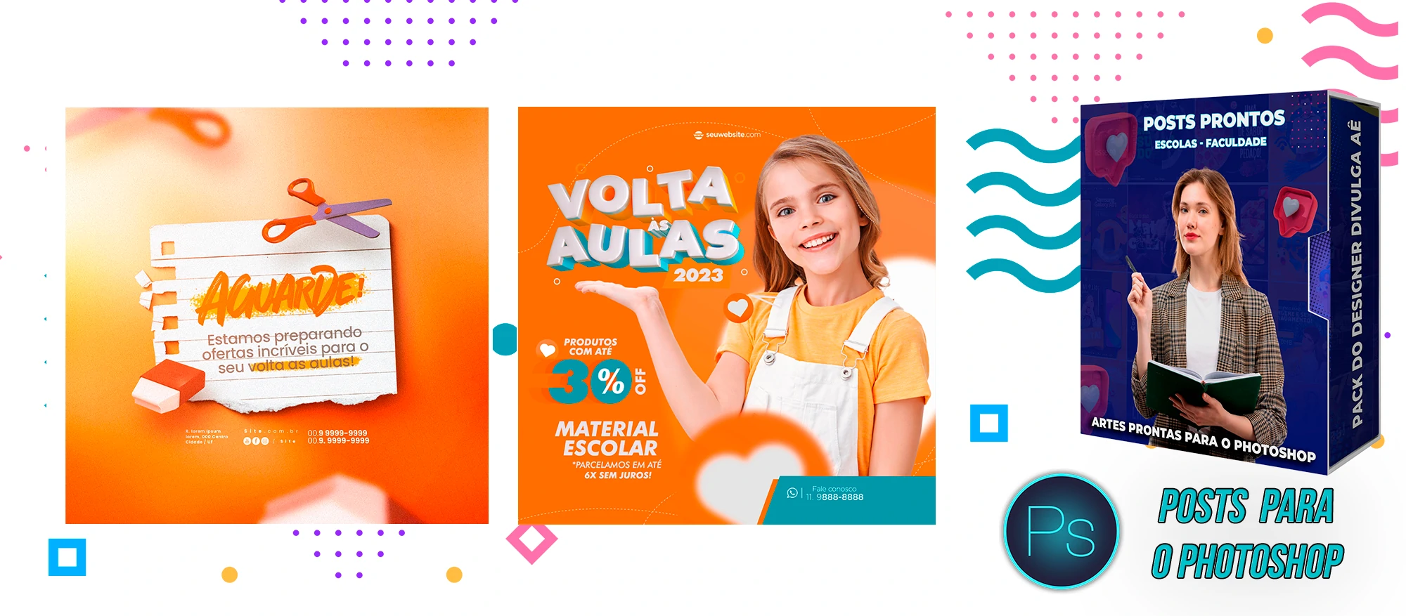 Pack de Posts Prontos - Escolas Particulares e Faculdades no Photoshop - Imagem 5