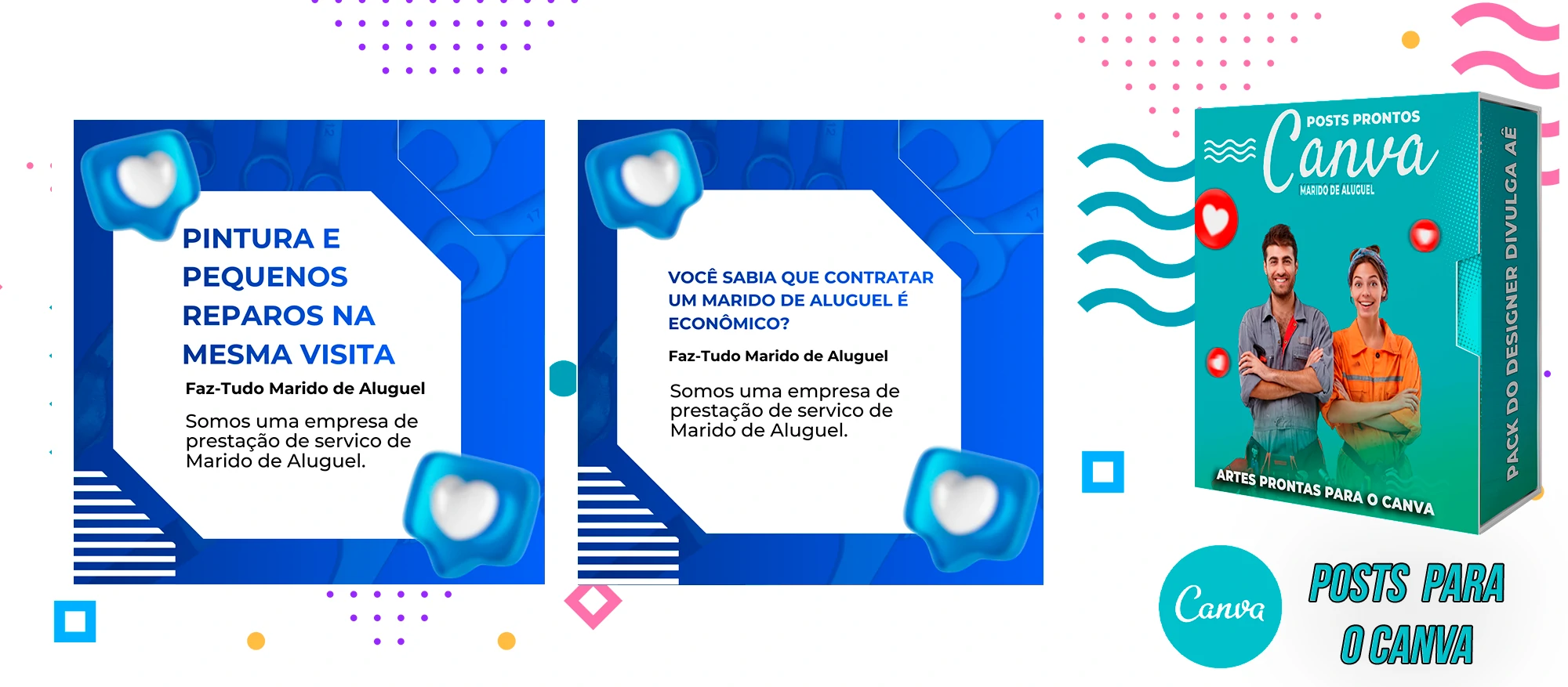 Pack de Posts Prontos - Marido de Aluguel no Canva + Legendas Prontas - Imagem 13
