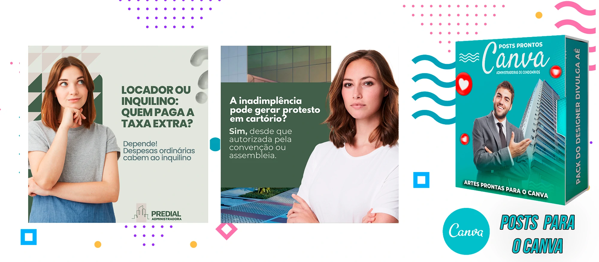 Pack de Posts Prontos para o Canva - Administradoras de Condomínios + Legendas - Imagem 4