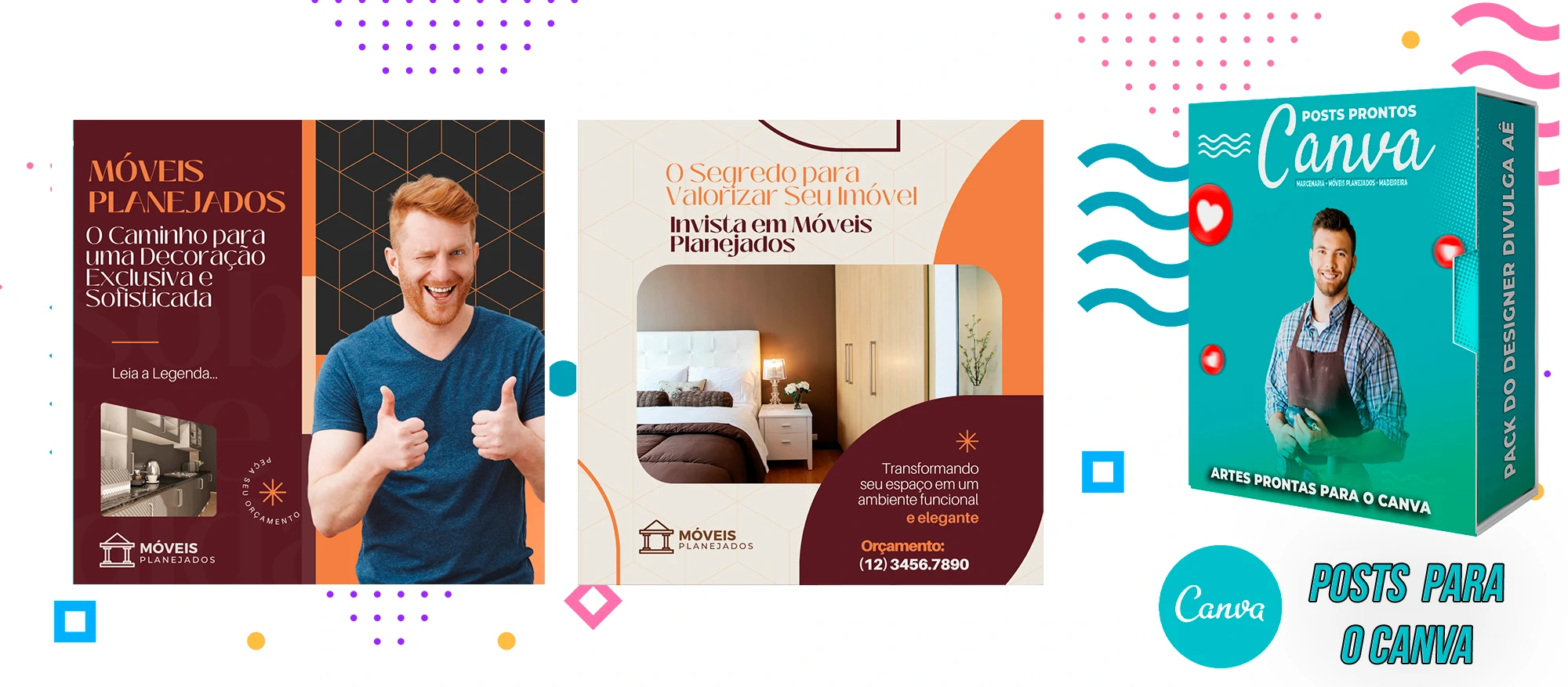 Pack de Posts Prontos para o Canva - Móveis Planejados e Marcenaria - Madereira + Legendas Prontas - Imagem 2