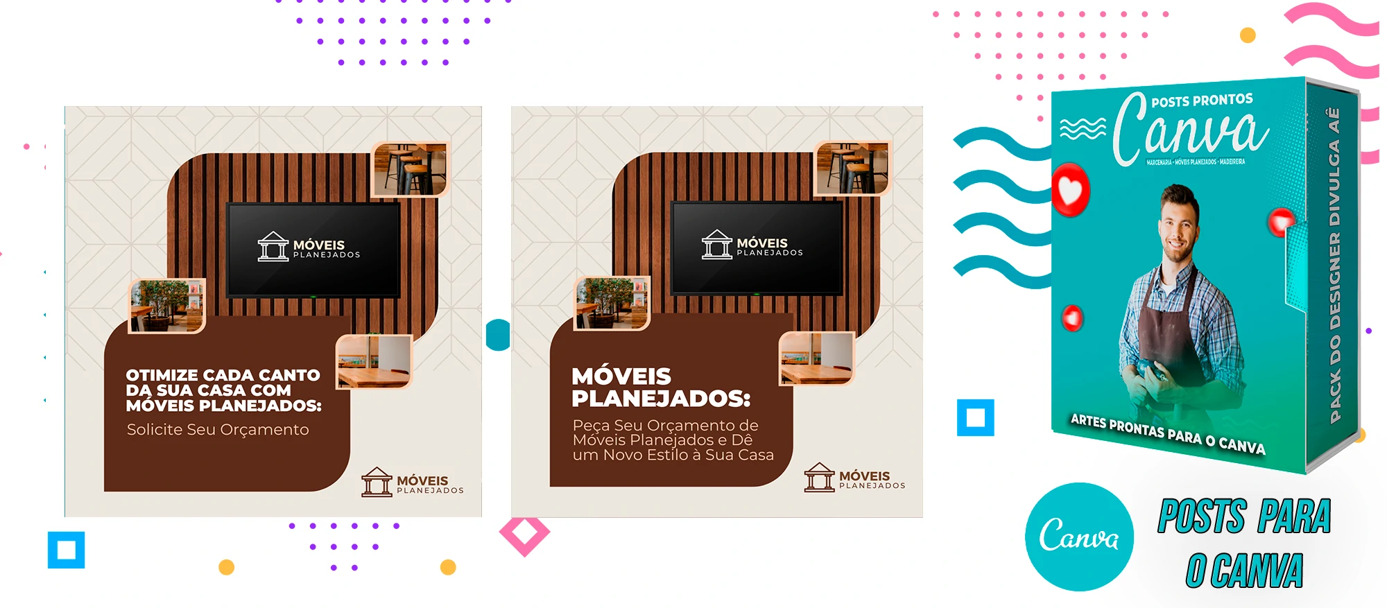 Pack de Posts Prontos para o Canva - Móveis Planejados e Marcenaria - Madereira + Legendas Prontas - Imagem 7
