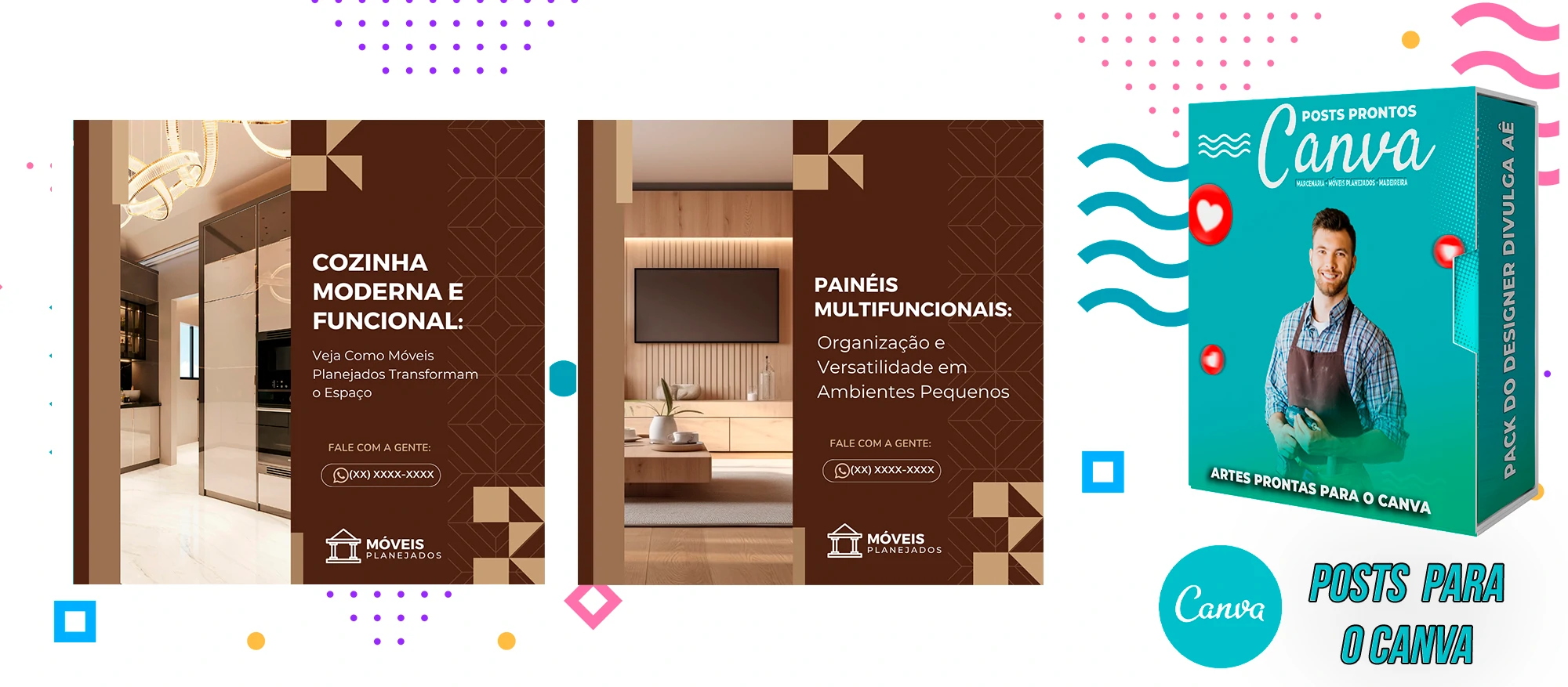 Pack de Posts Prontos para o Canva - Móveis Planejados e Marcenaria - Madereira + Legendas Prontas - Imagem 39