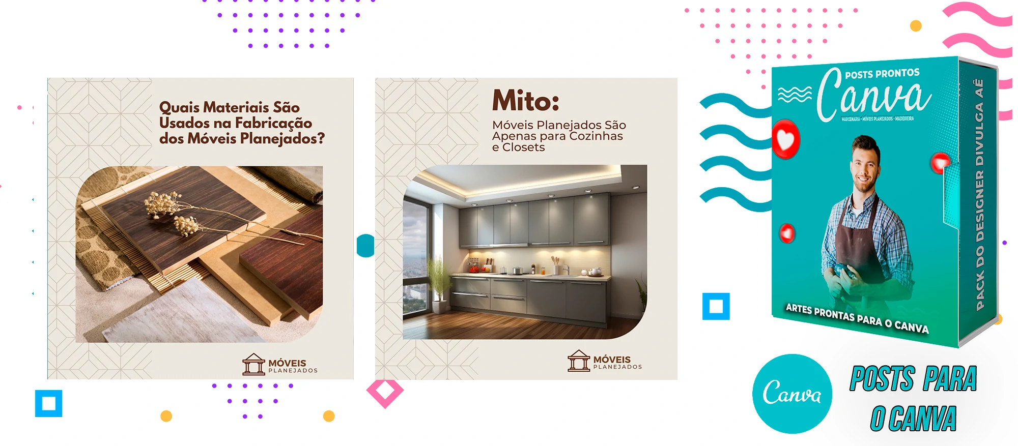 Pack de Posts Prontos para o Canva - Móveis Planejados e Marcenaria - Madereira + Legendas Prontas - Imagem 36