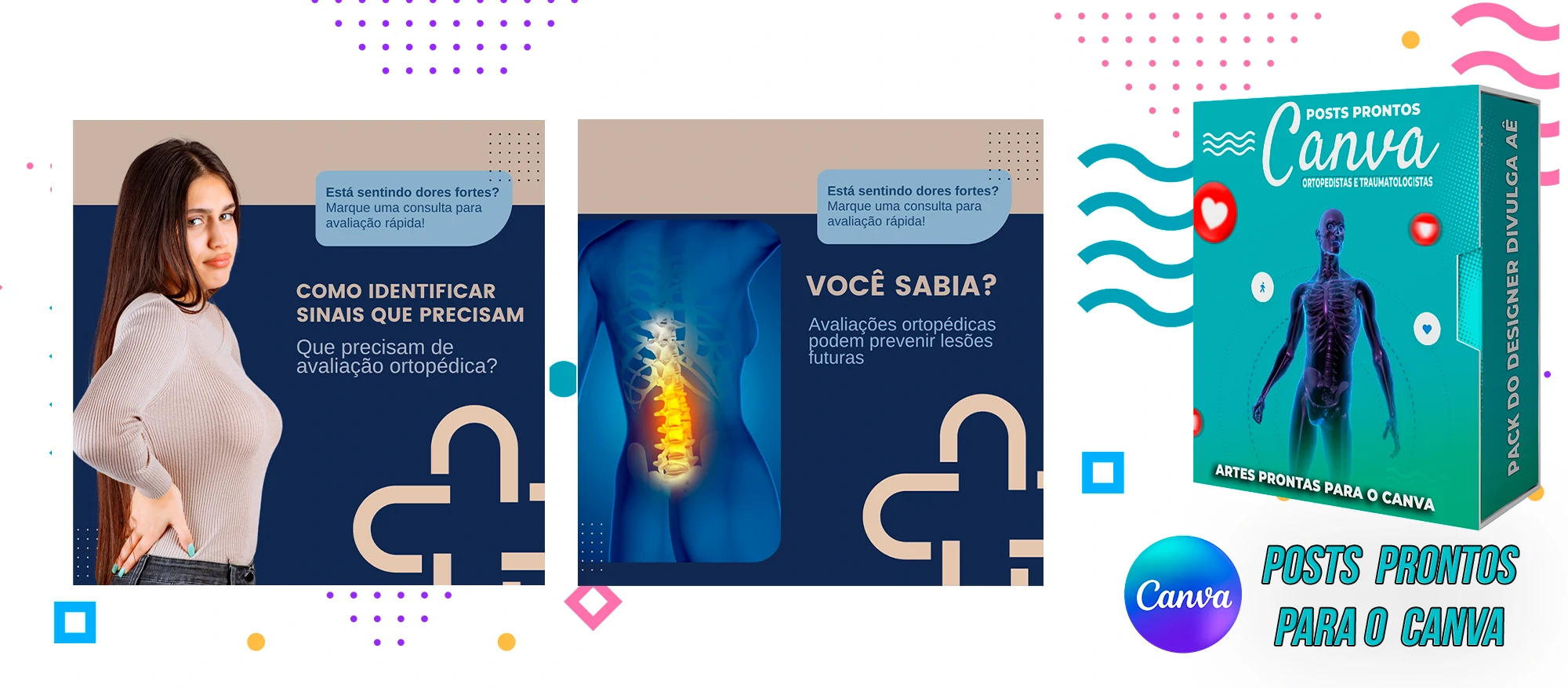 Pack de Posts Prontos com legendas para Ortopedistas e Clínica Ortopédica no Canva - Imagem 7