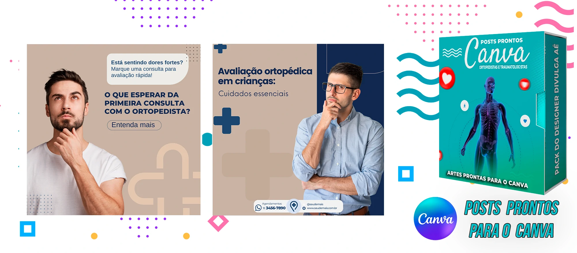 Pack de Posts Prontos com legendas para Ortopedistas e Clínica Ortopédica no Canva - Imagem 6
