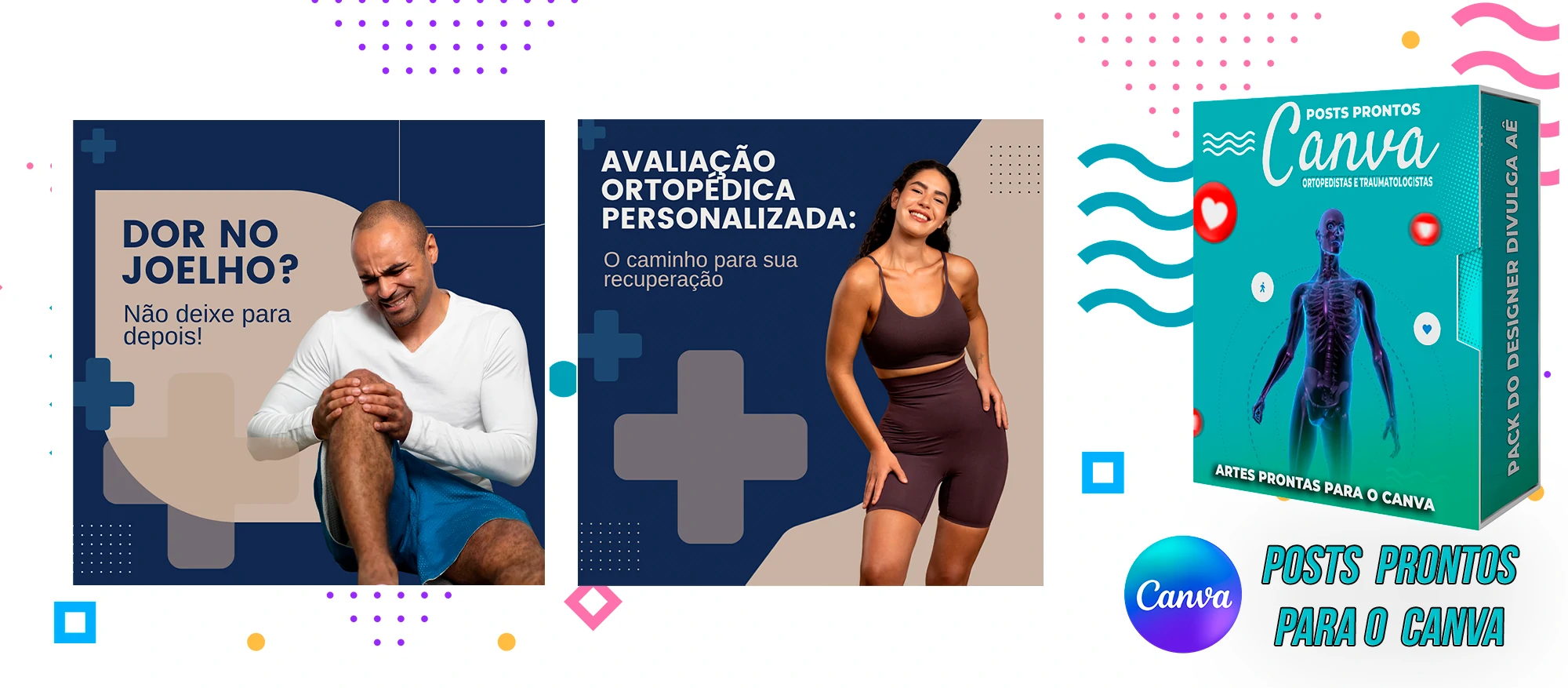 Pack de Posts Prontos com legendas para Ortopedistas e Clínica Ortopédica no Canva - Imagem 4