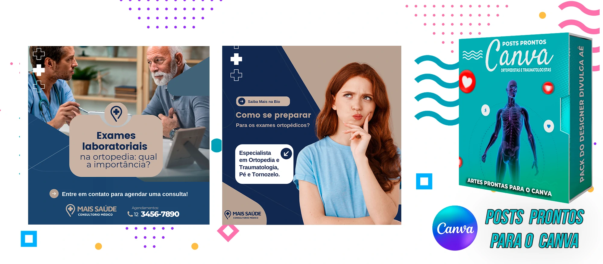 Pack de Posts Prontos com legendas para Ortopedistas e Clínica Ortopédica no Canva - Imagem 10