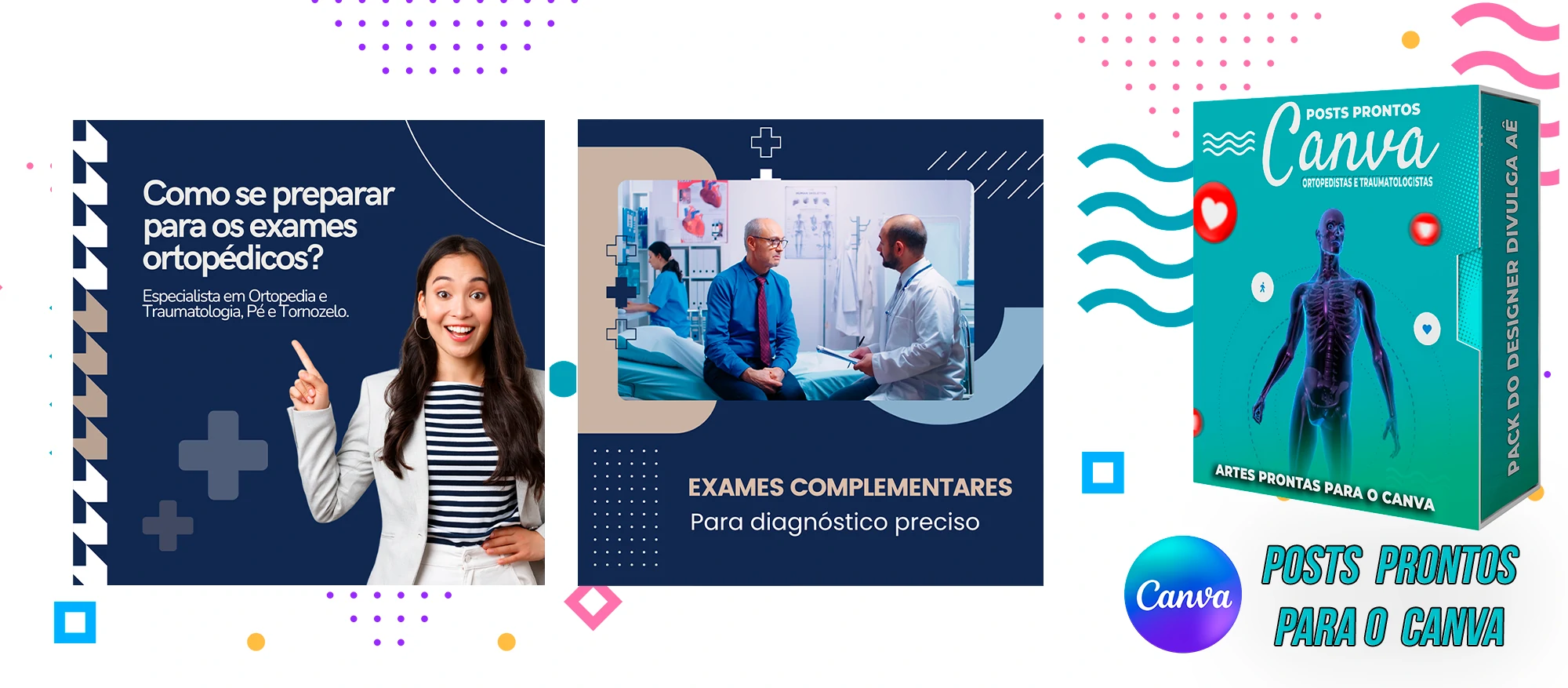 Pack de Posts Prontos com legendas para Ortopedistas e Clínica Ortopédica no Canva - Imagem 5