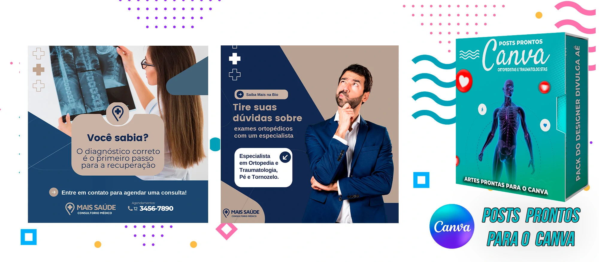Pack de Posts Prontos com legendas para Ortopedistas e Clínica Ortopédica no Canva - Imagem 11