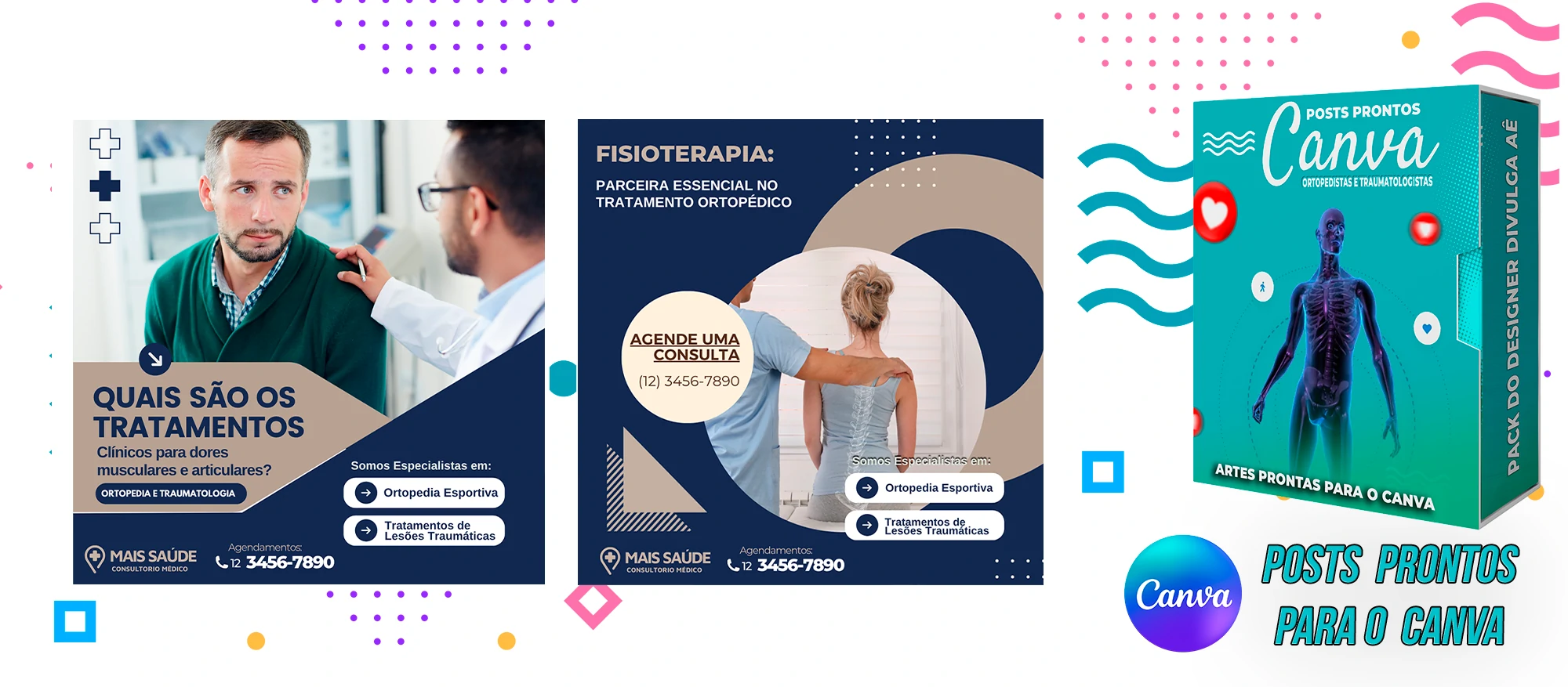 Pack de Posts Prontos com legendas para Ortopedistas e Clínica Ortopédica no Canva - Imagem 12