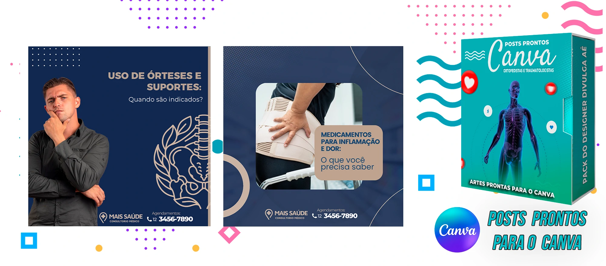Pack de Posts Prontos com legendas para Ortopedistas e Clínica Ortopédica no Canva - Imagem 13