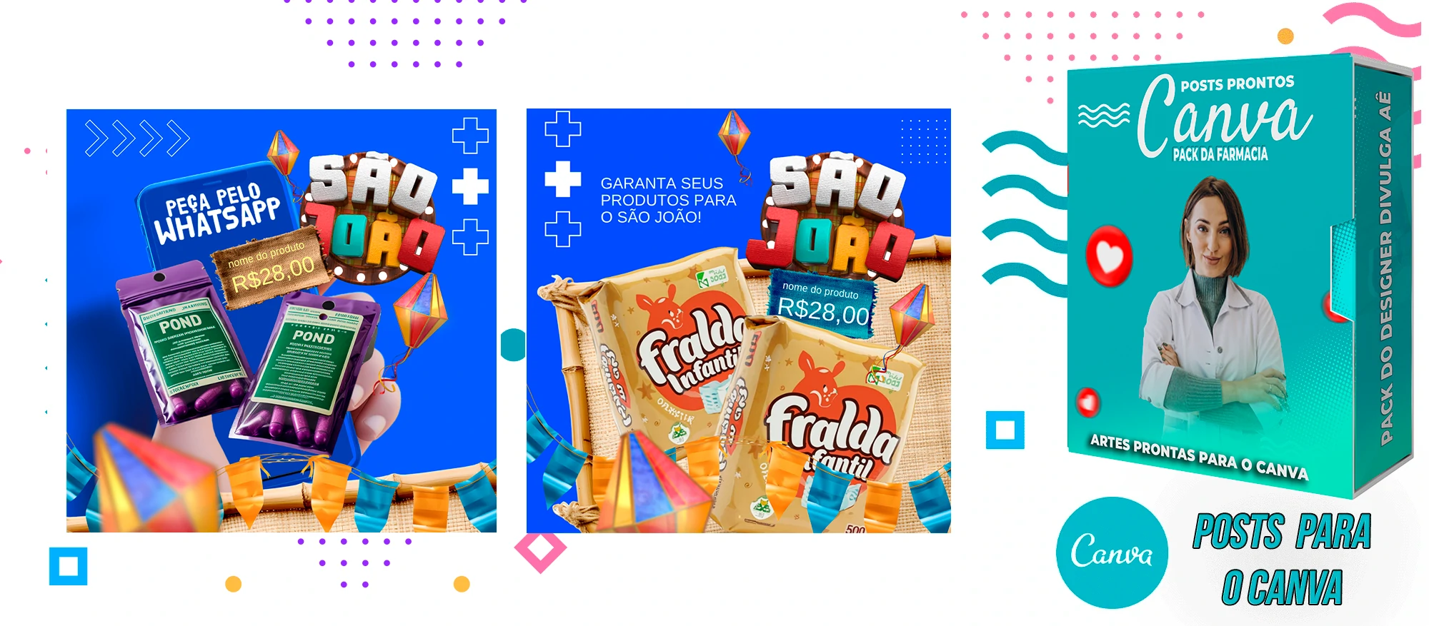 Pack de Posts Prontos para o Canva com Legendas - Farmácia - Drogaria - Imagem 38