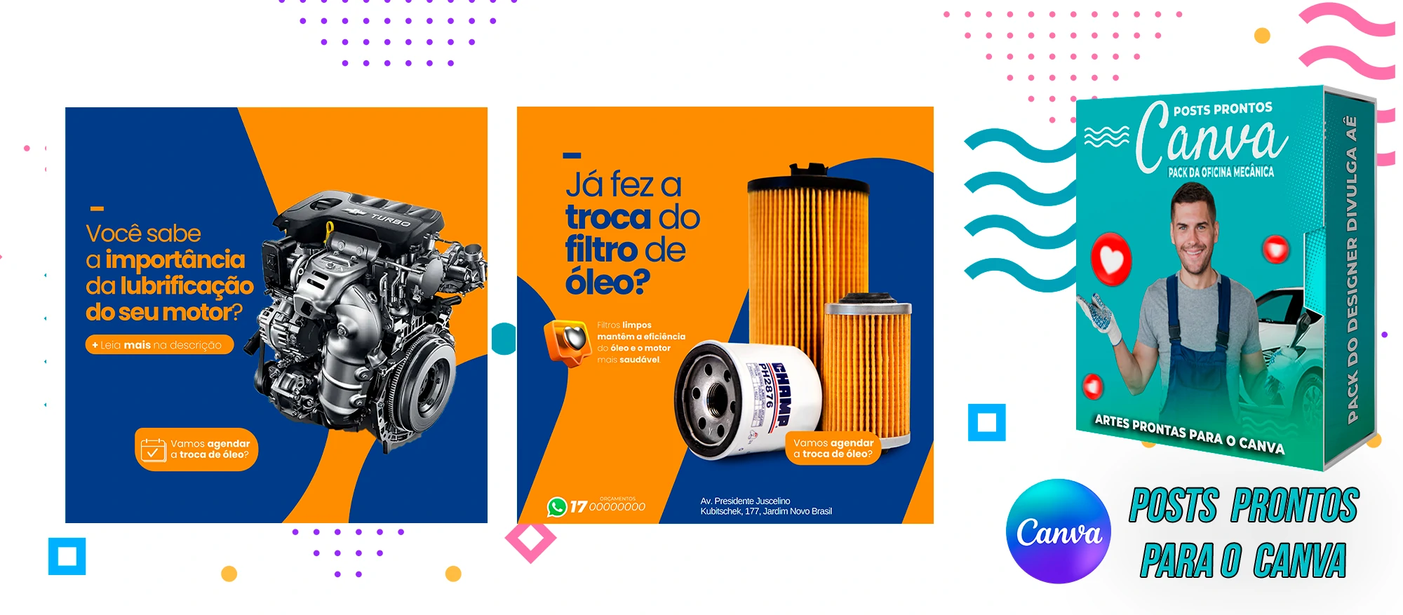 Mega Pack de Posts Prontos - Oficina Mecânica - Auto Peças + Legendas para o Canva - Imagem 11