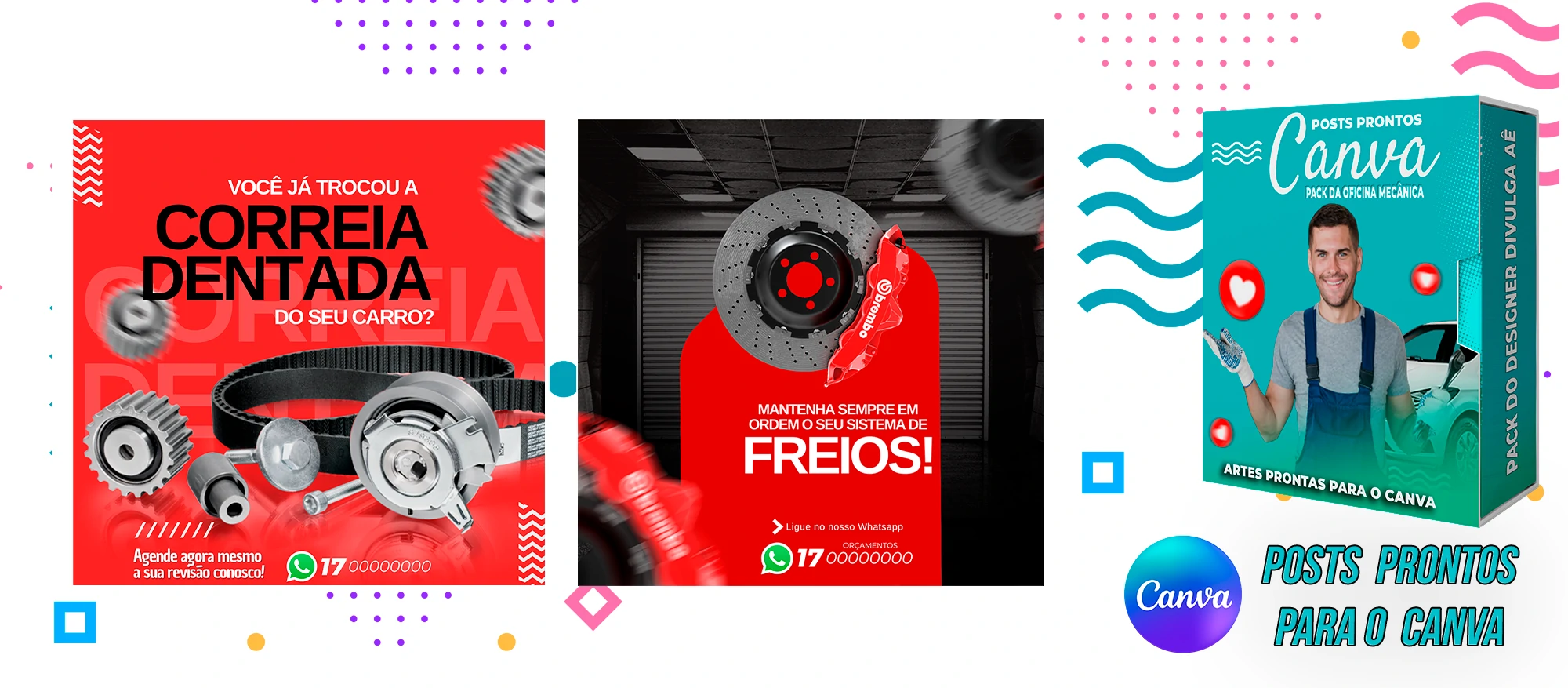 Mega Pack de Posts Prontos - Oficina Mecânica - Auto Peças + Legendas para o Canva - Imagem 6