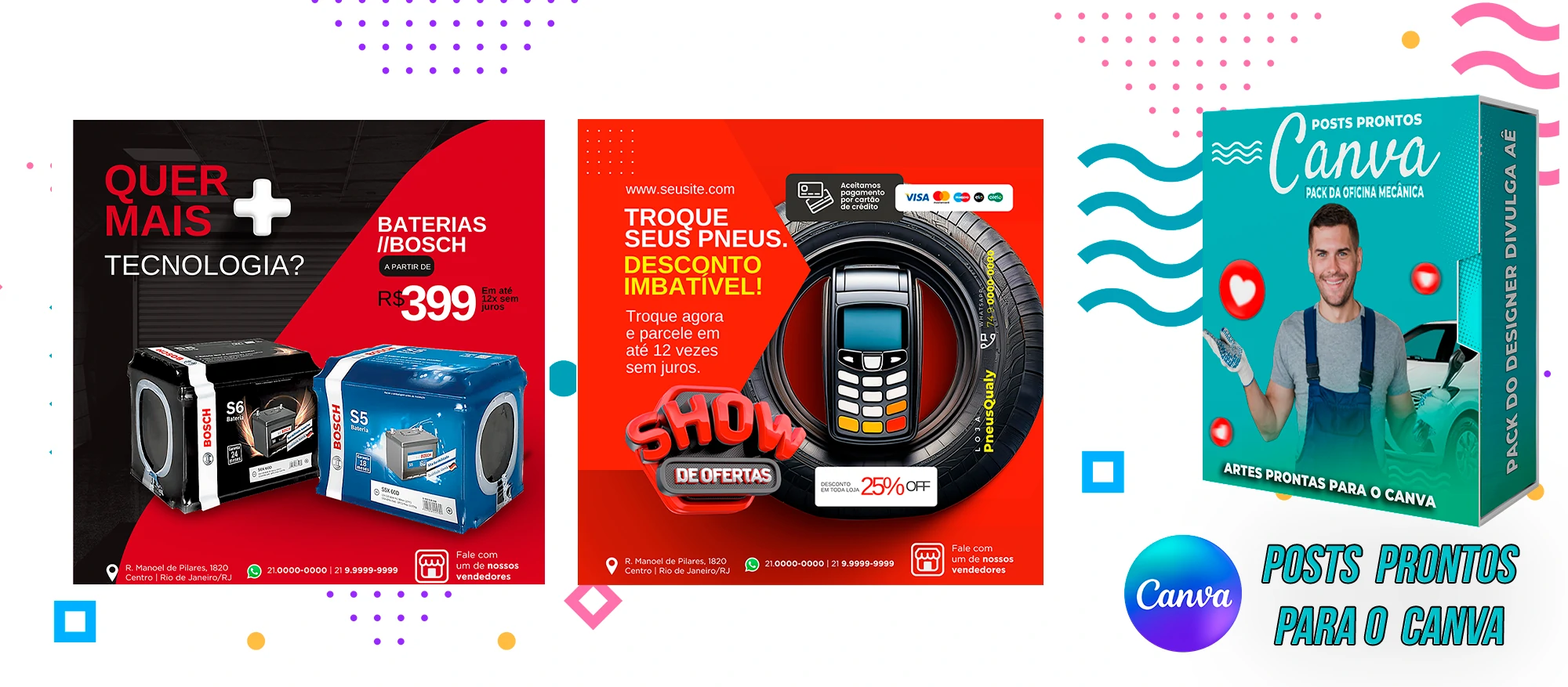 Mega Pack de Posts Prontos - Oficina Mecânica - Auto Peças + Legendas para o Canva - Imagem 7